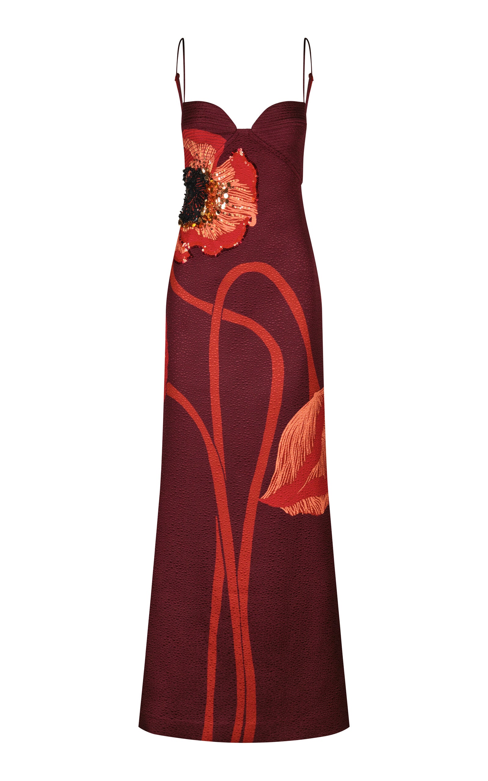 Plentiful Qualities Embellished Wool-Silk Maxi Dress