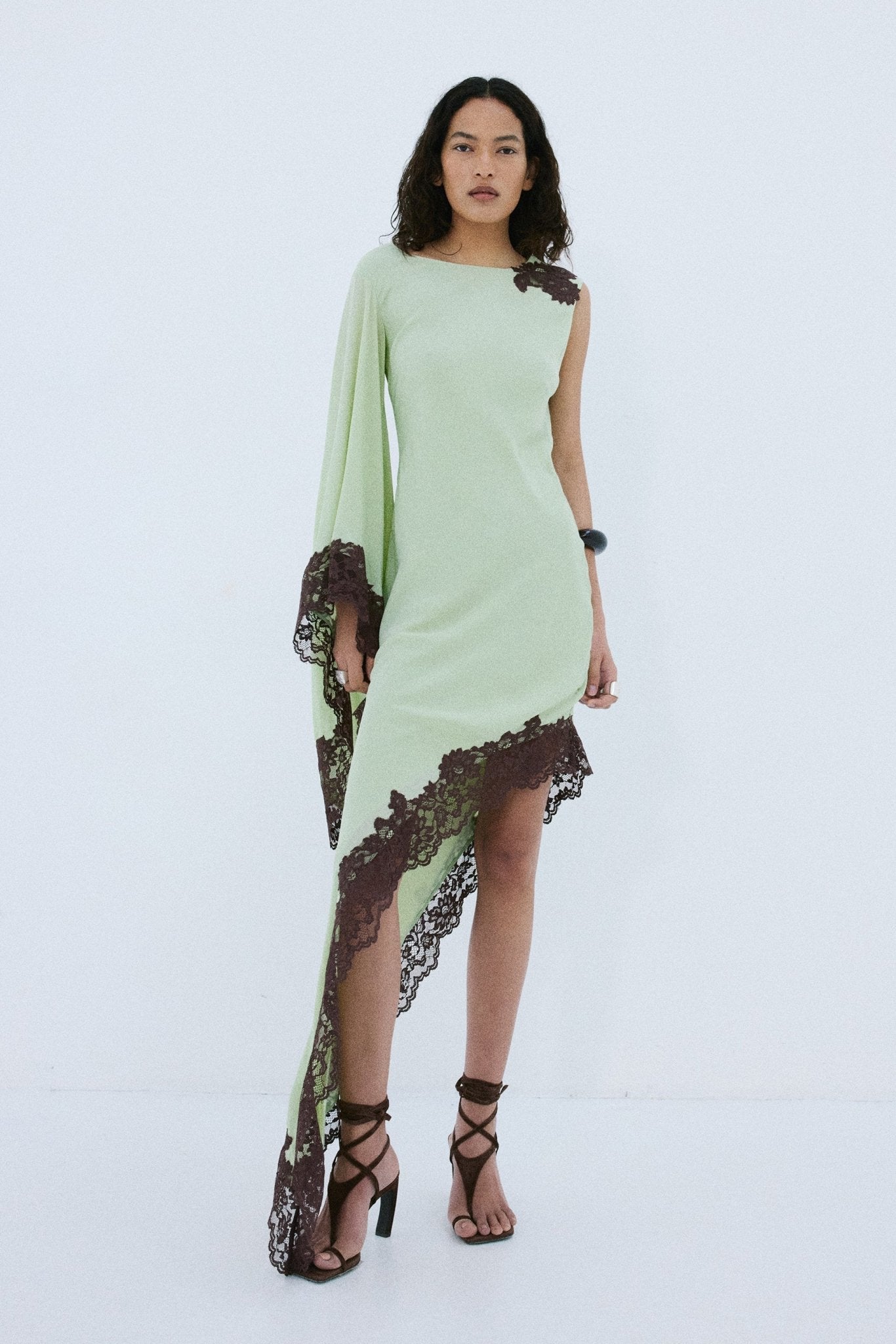 VETA MAXI DRESS IN MINT GREEN CREPE DE CHINE