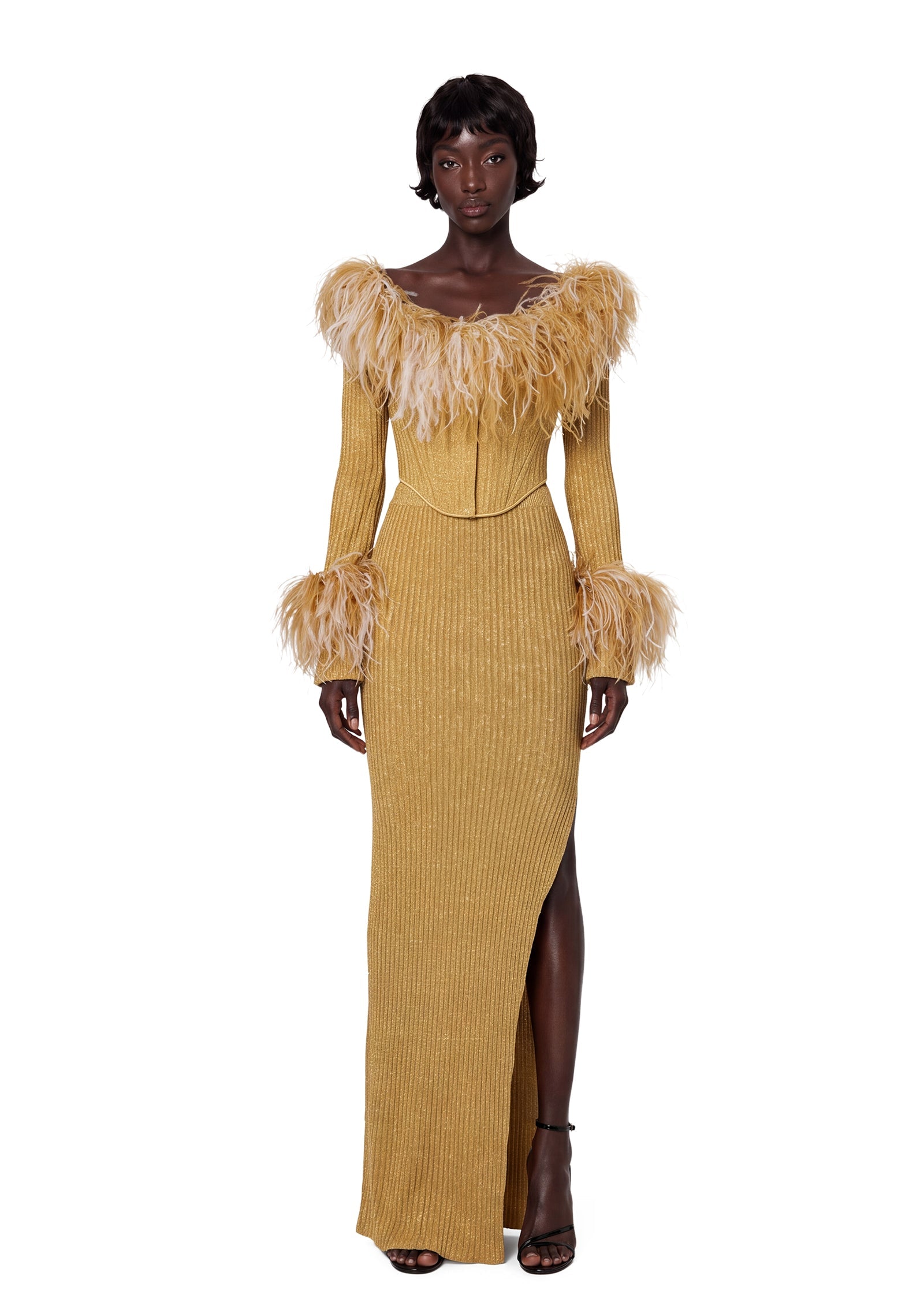 Oceana Knitted Top & Slit Skirt Set