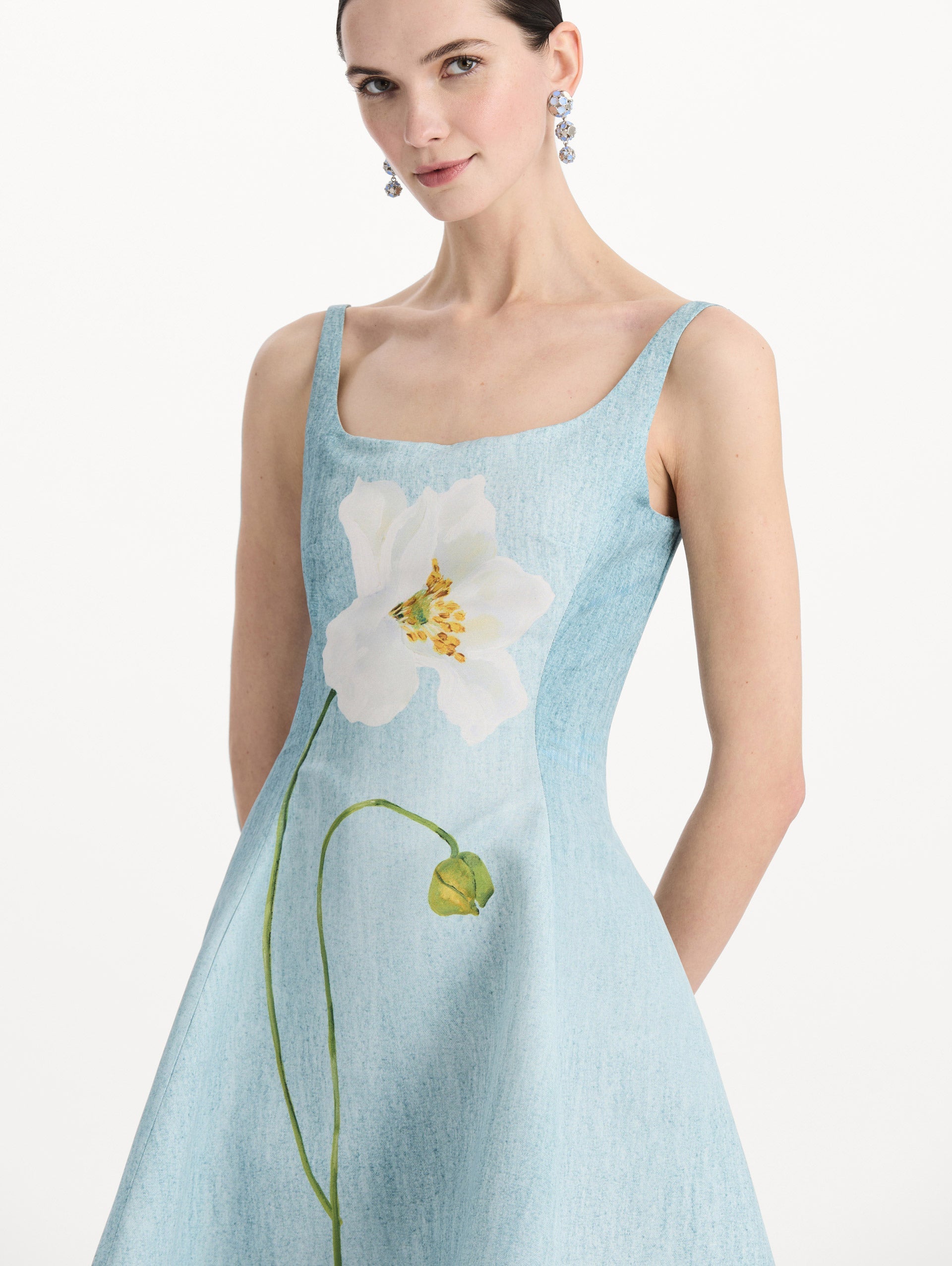 Ombré Peony Faille Dress