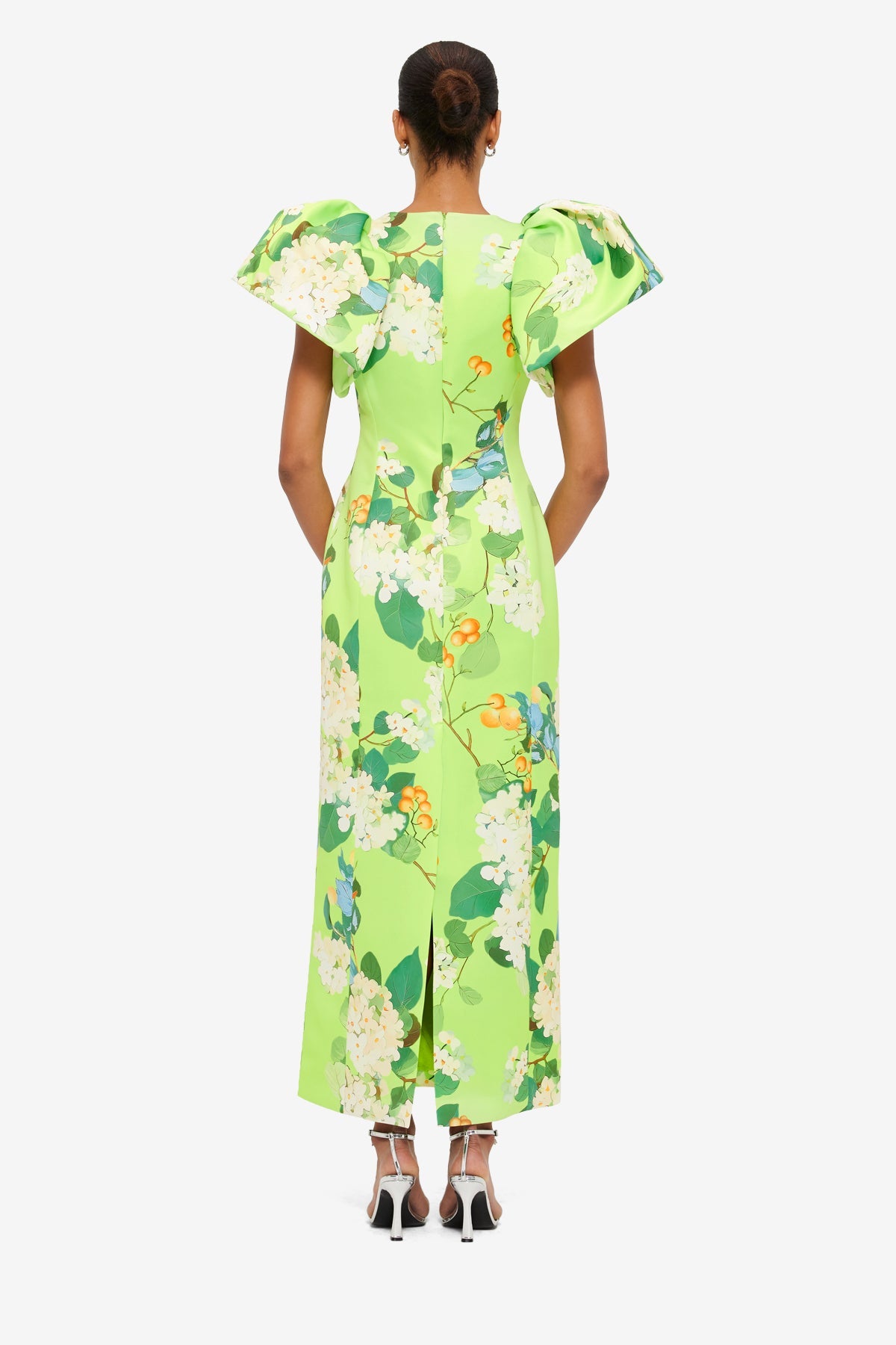 Lucinda Printed Maxi Dress - Hydrangea in Lime