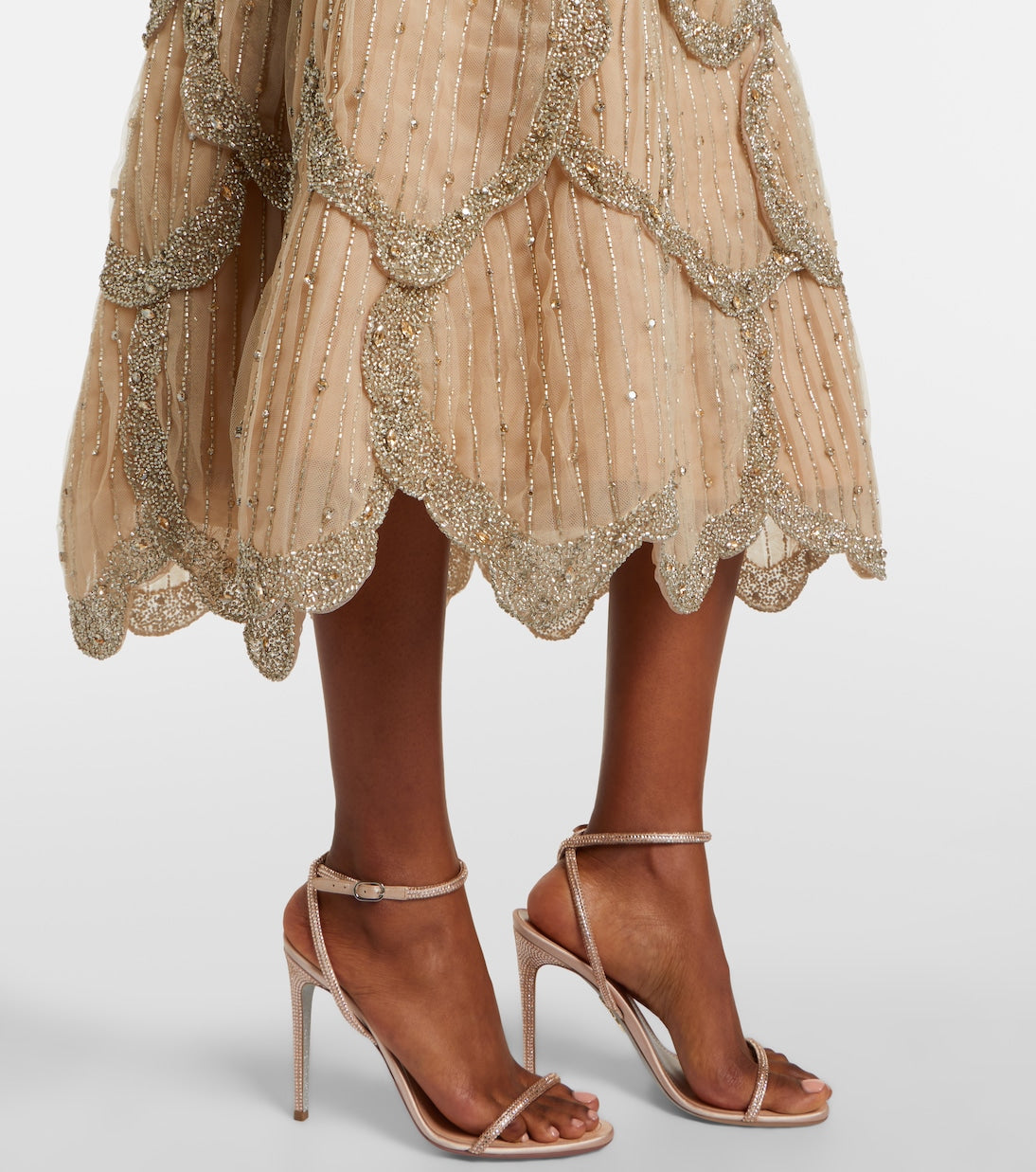 Sylvie embellished georgette cocktail dress