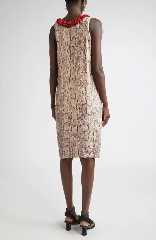 Debis Snakeskin Print Sequin Dress