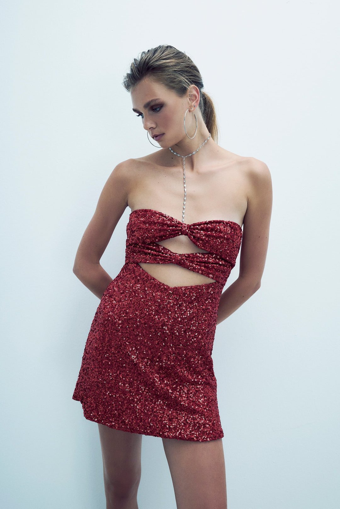 Nerissa Sequin Mini Dress Red