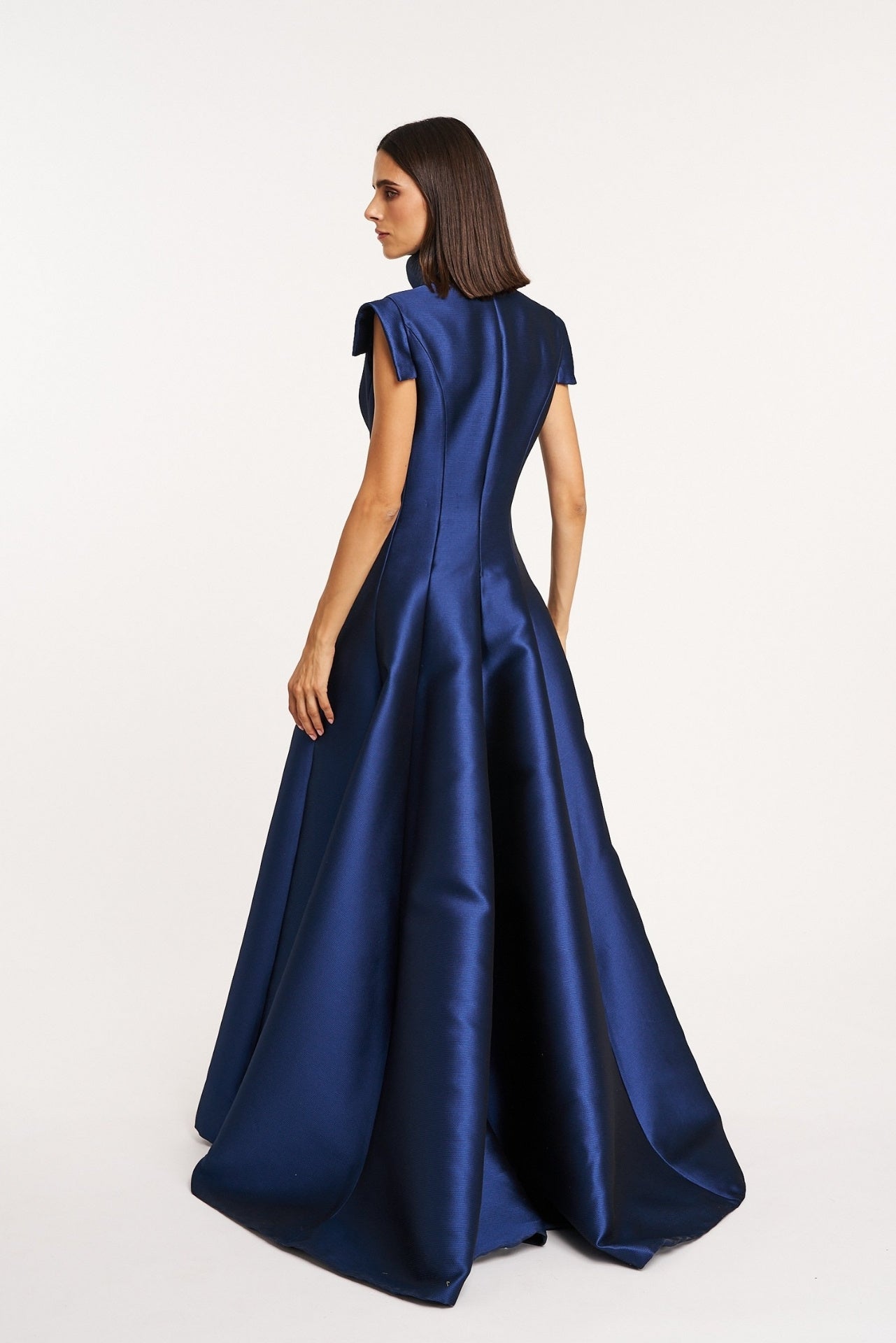 Navy Mikado Empress A-line Gown