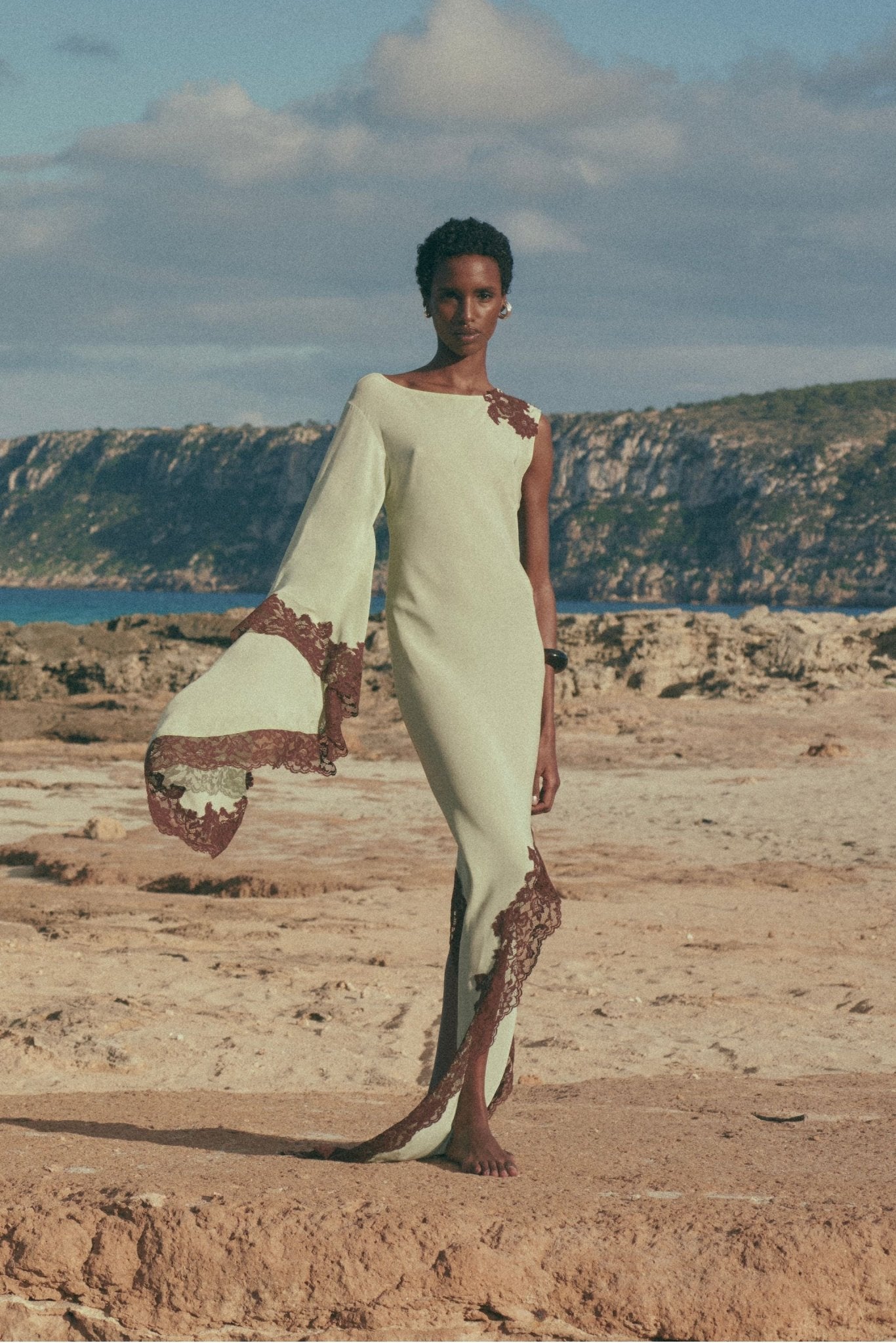VETA MAXI DRESS IN MINT GREEN CREPE DE CHINE
