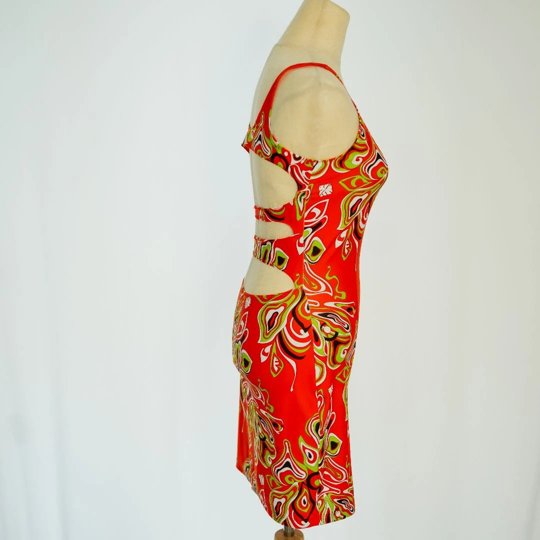 Emilio Pucci red/yellow printed mini dress