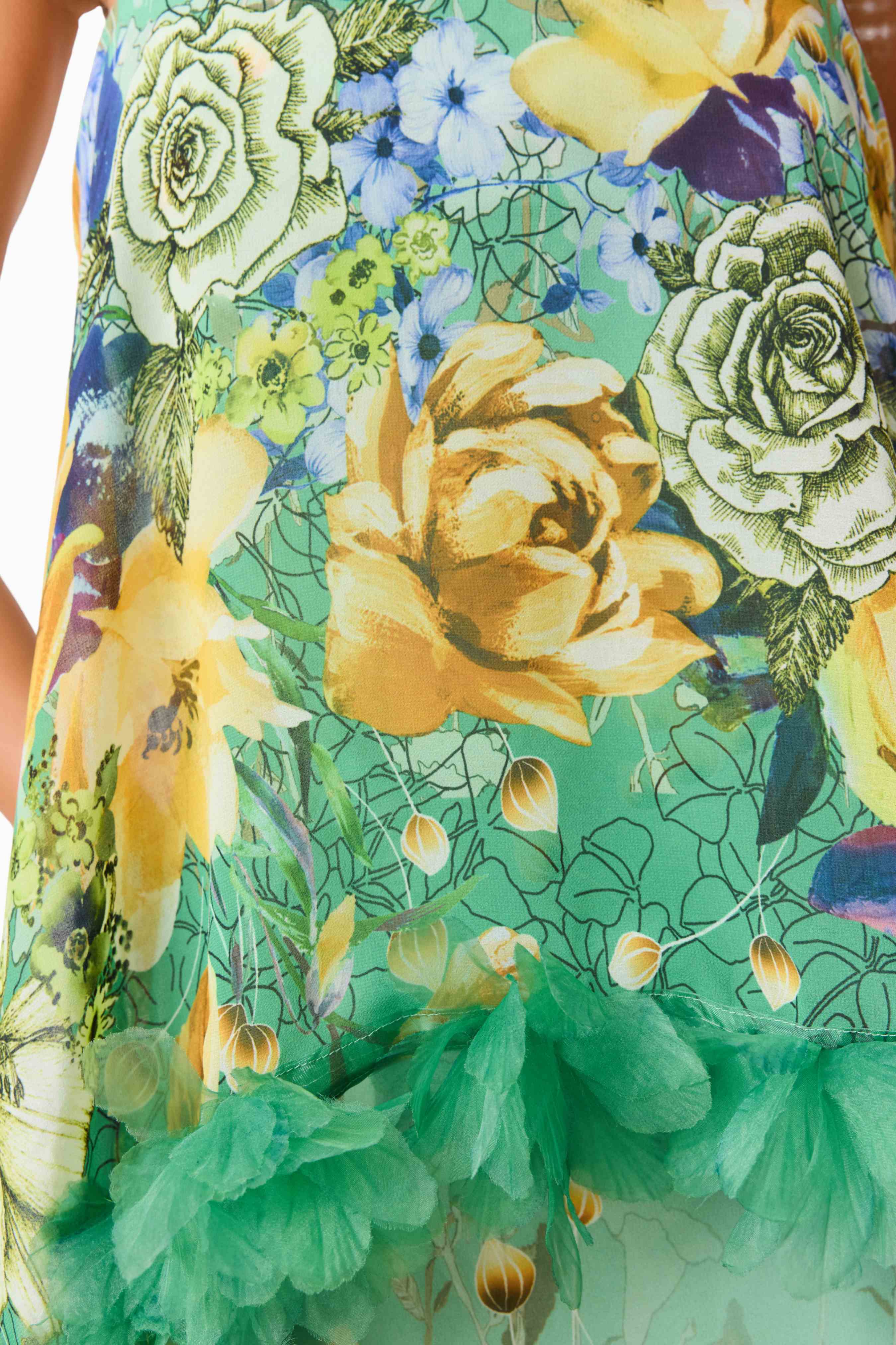 Jamie Tiered Maxi Dress in Green Floral