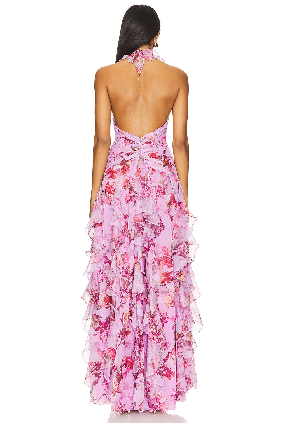 Floral Haze Stretch Tulle Maxi Dress