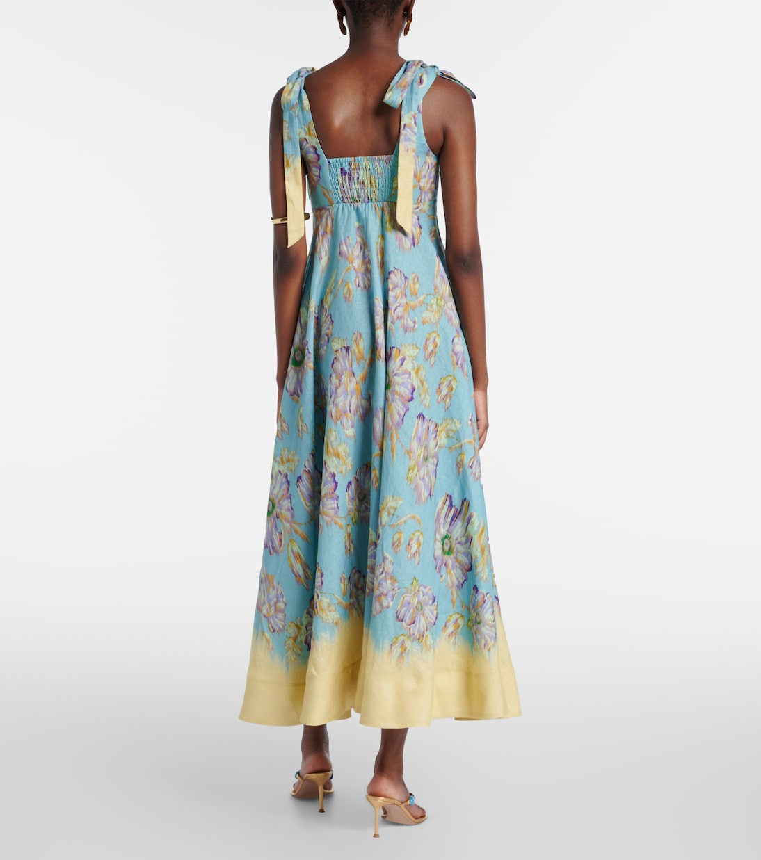 Jerry floral linen midi dress