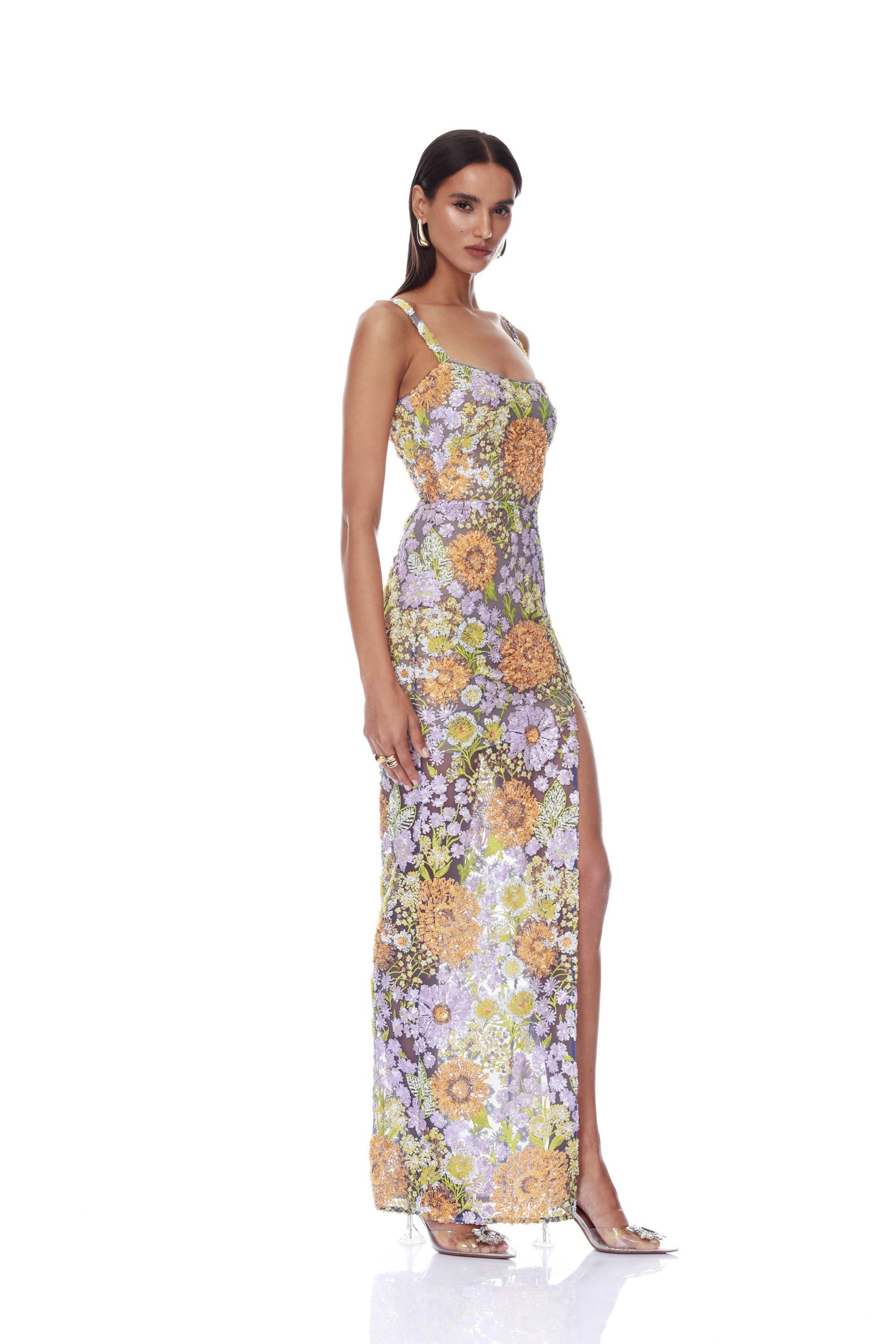 Amalfi Paillette Lilac Veronica Maxi Dress