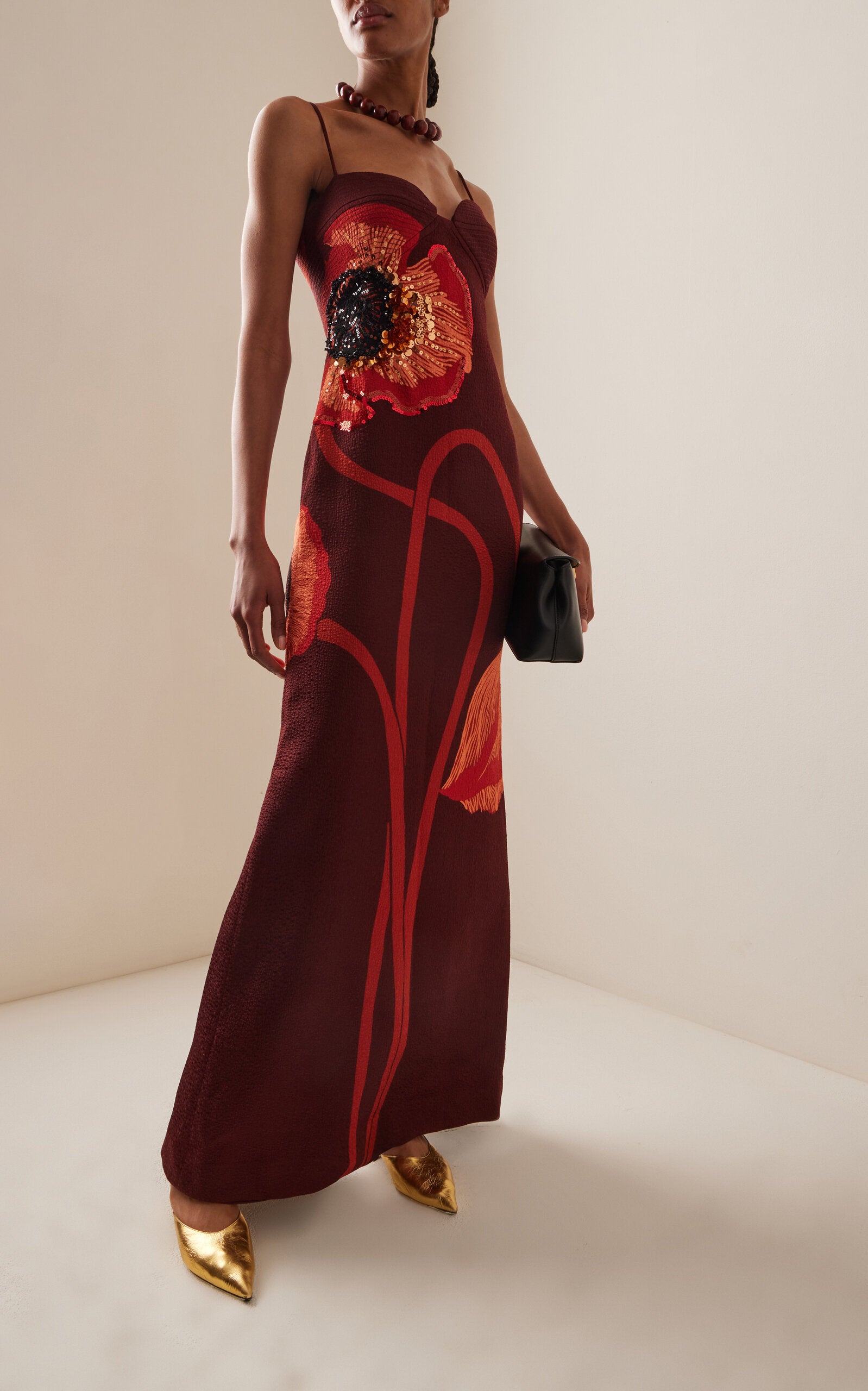 Plentiful Qualities Embellished Wool-Silk Maxi Dress