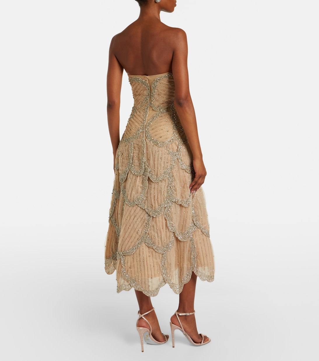 Sylvie embellished georgette cocktail dress