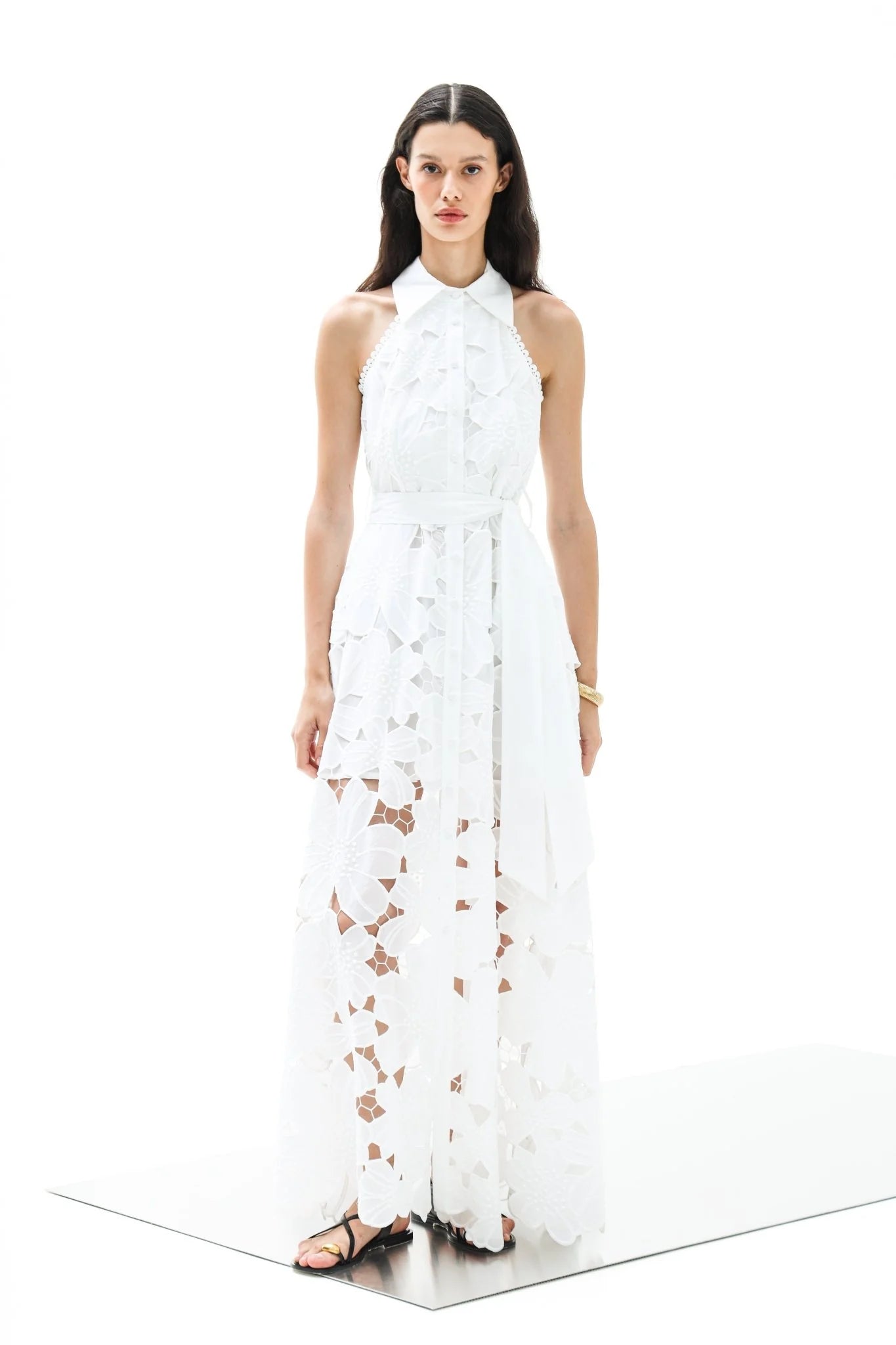 Shirt Dress Iris Petunia Long Lace Althea White
