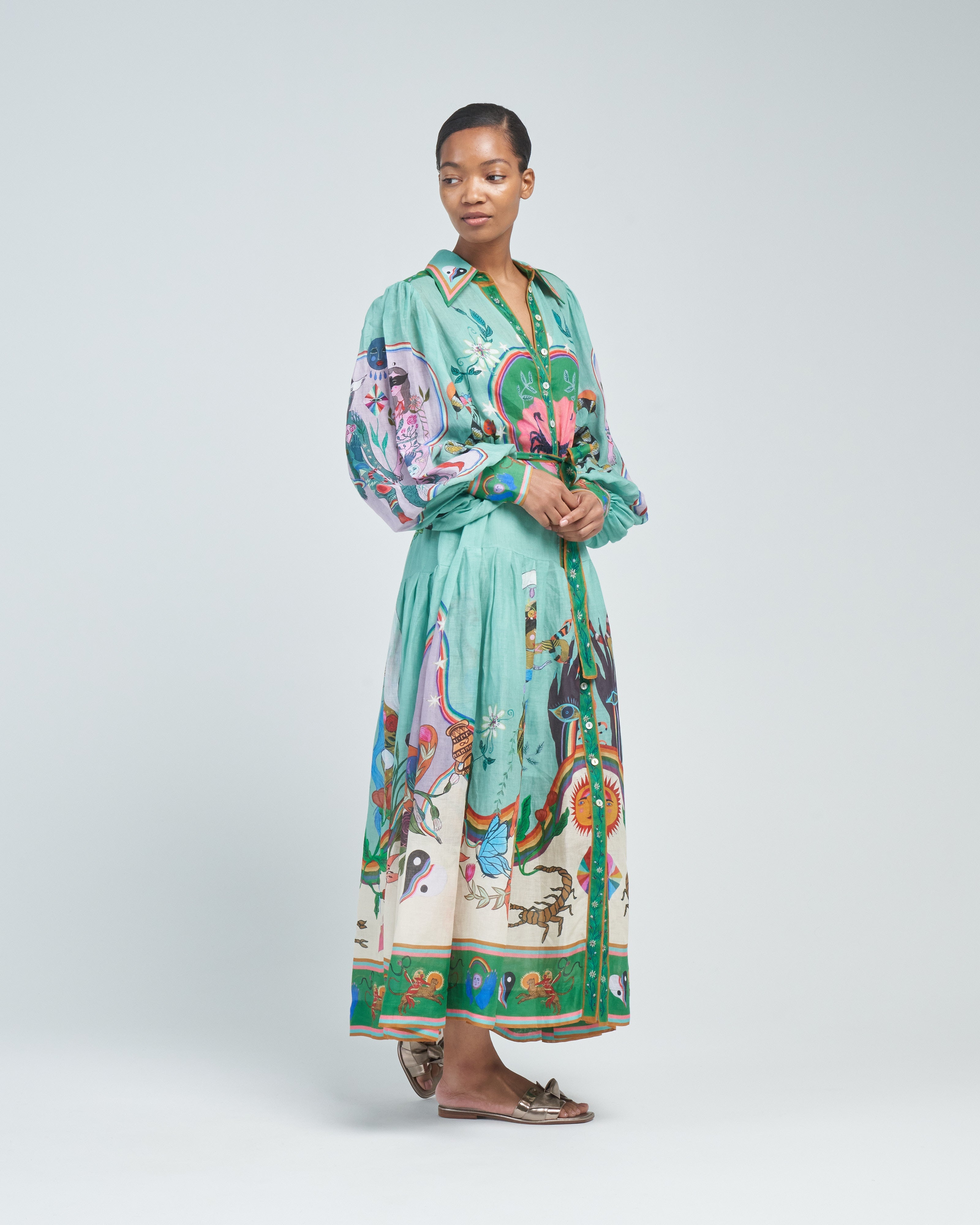 evergreen shirtdress