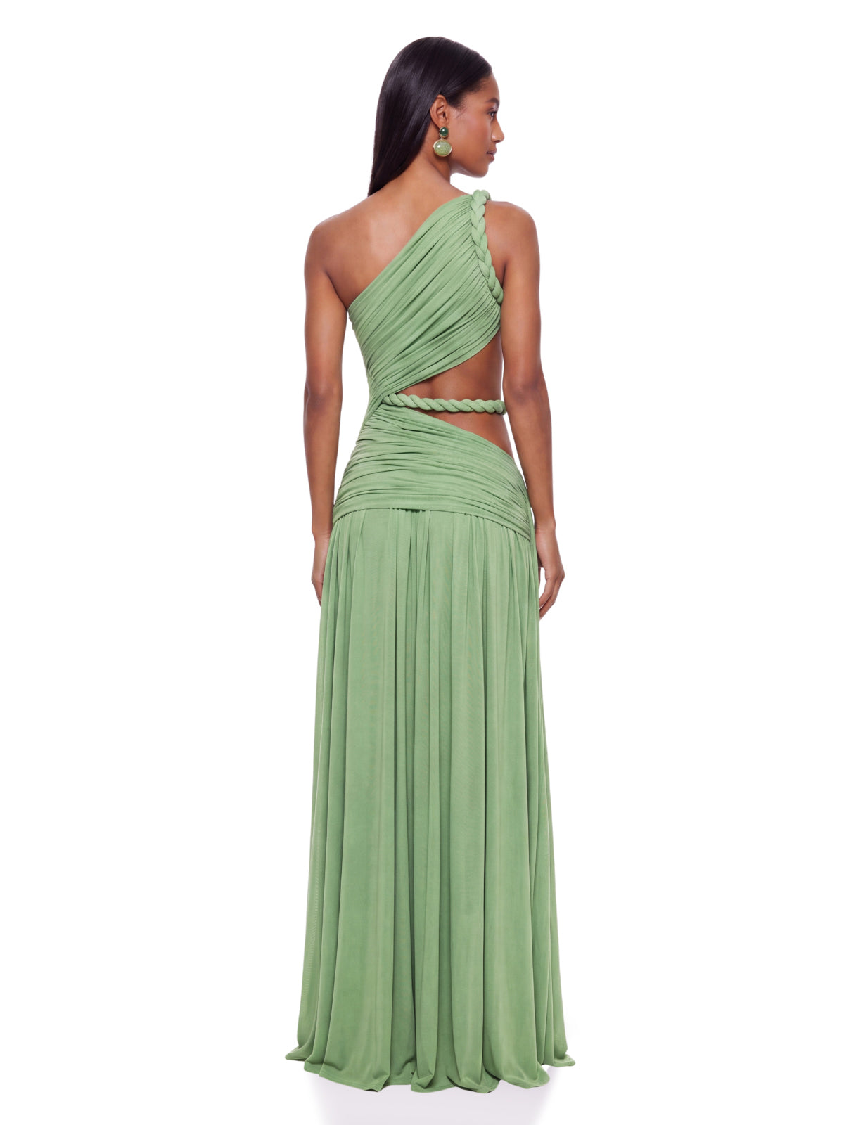 S Givora One Shoulder Cutout Maxi Dress In Mint