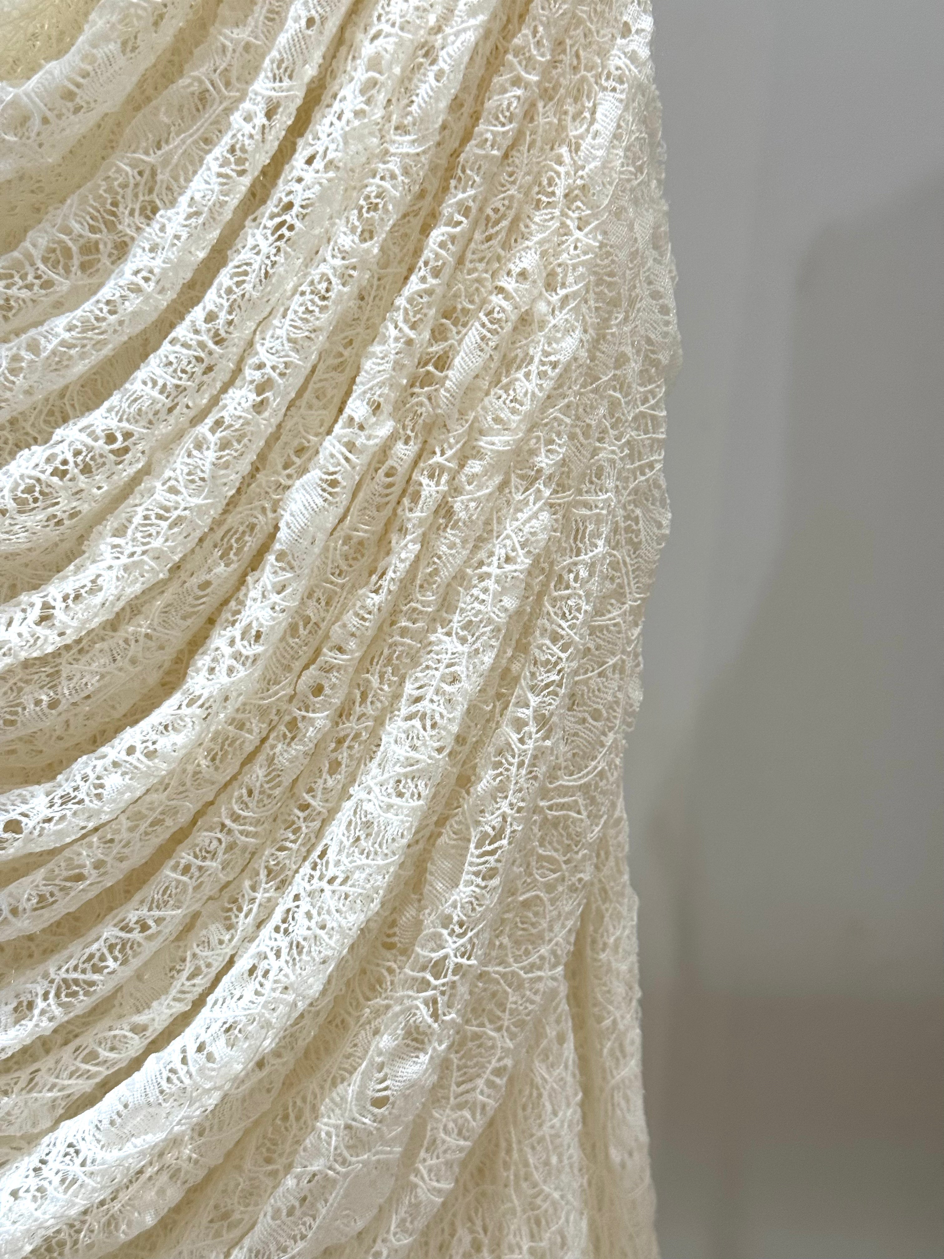 Textured Lace Halter Gown