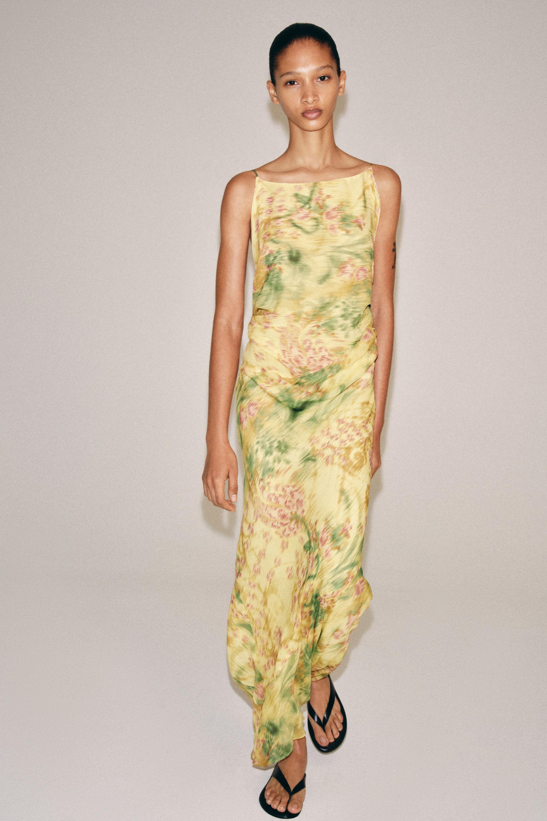 PRINTED BOW DRESS - Multicolored