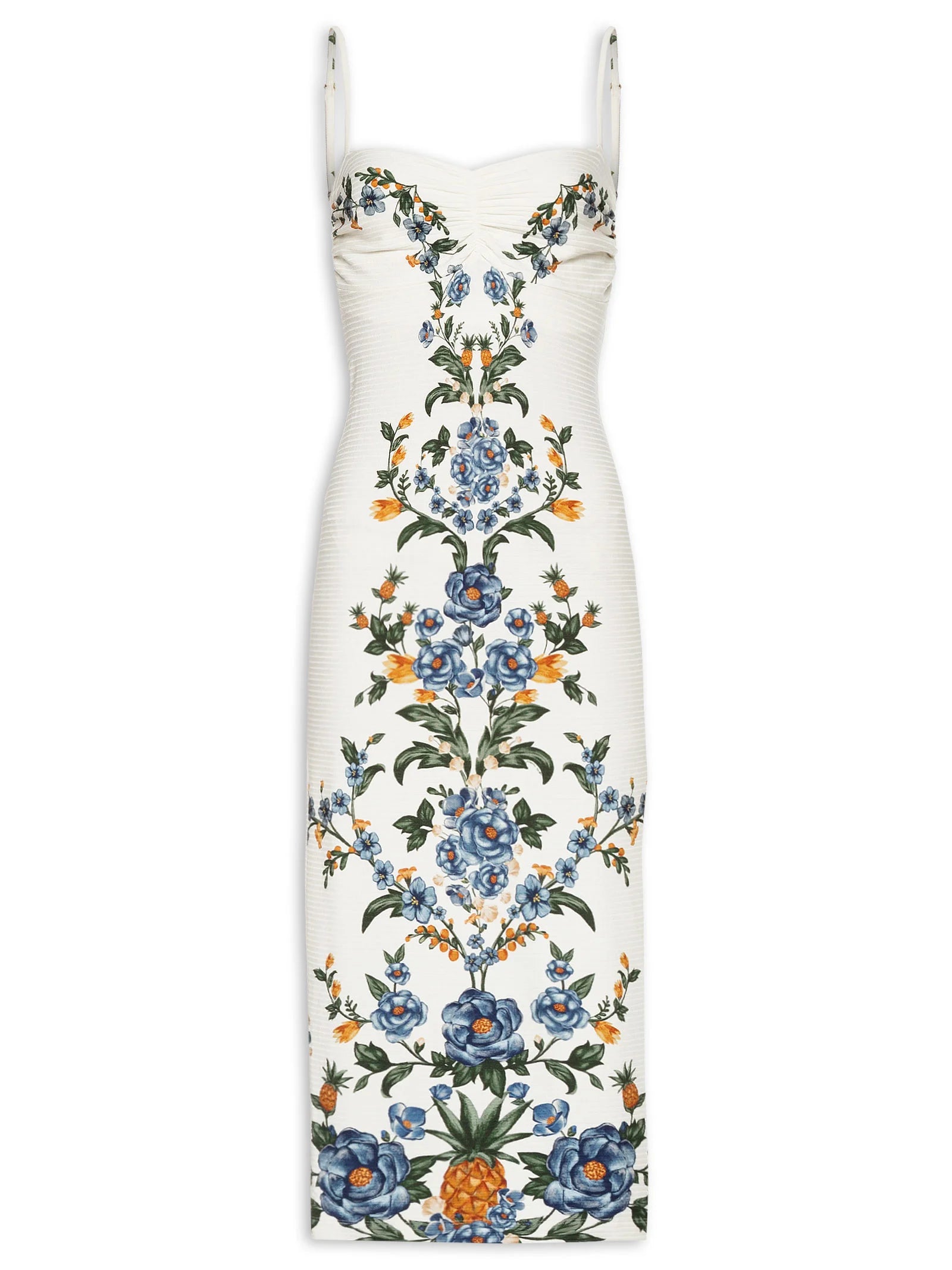 White Penelope Floral Midi Dress