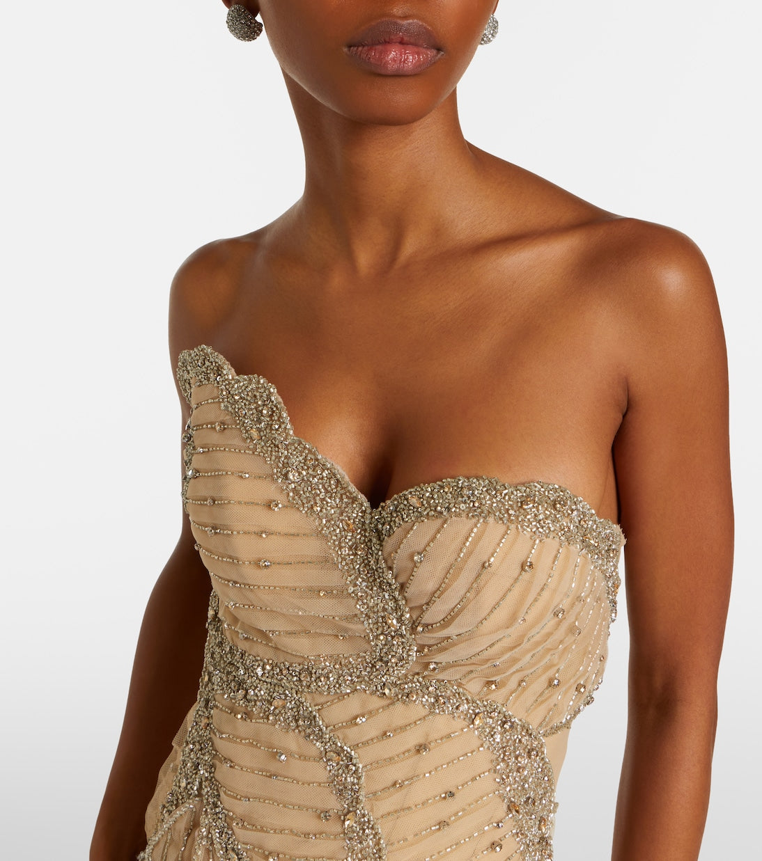 Sylvie embellished georgette cocktail dress