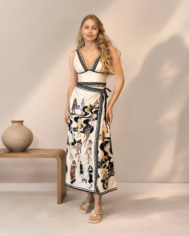 Vestido Angelina Bordado Vazado Azul Claro