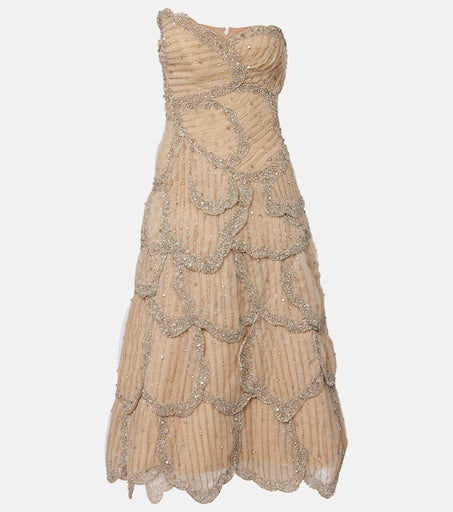 Sylvie embellished georgette cocktail dress