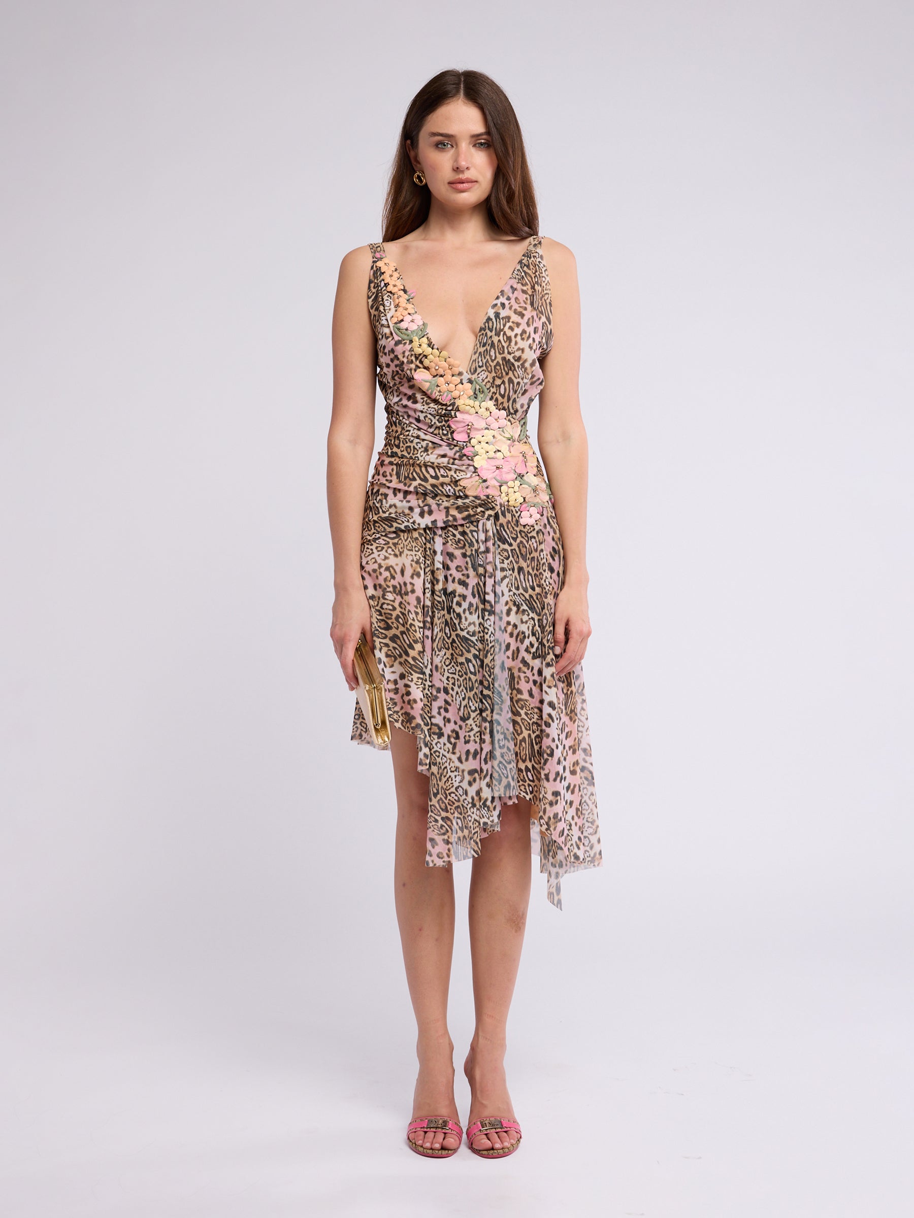 Ema Savahl Couture 2000s Leopard Mini Dress