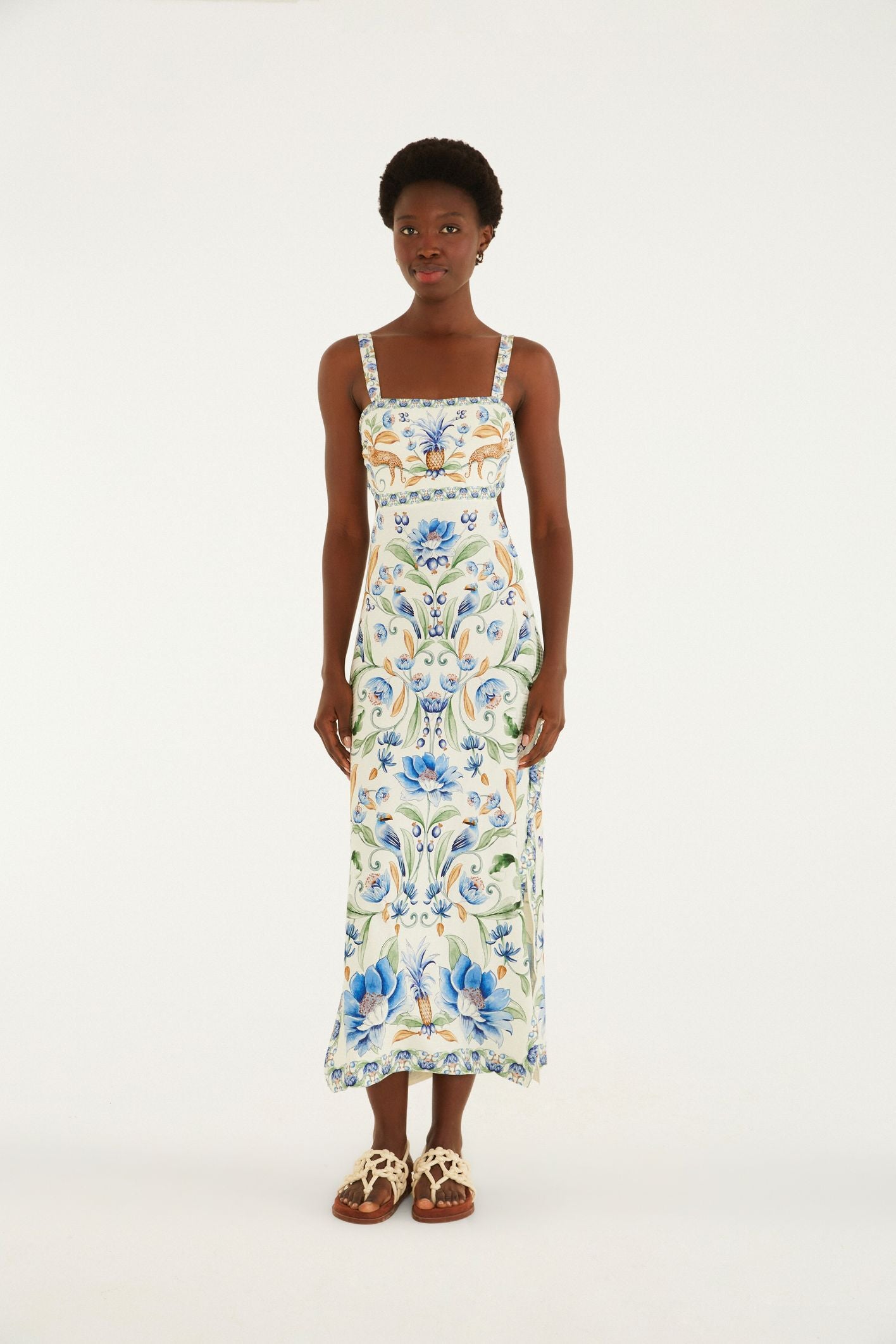 Vestido Midi Estampado Elsa