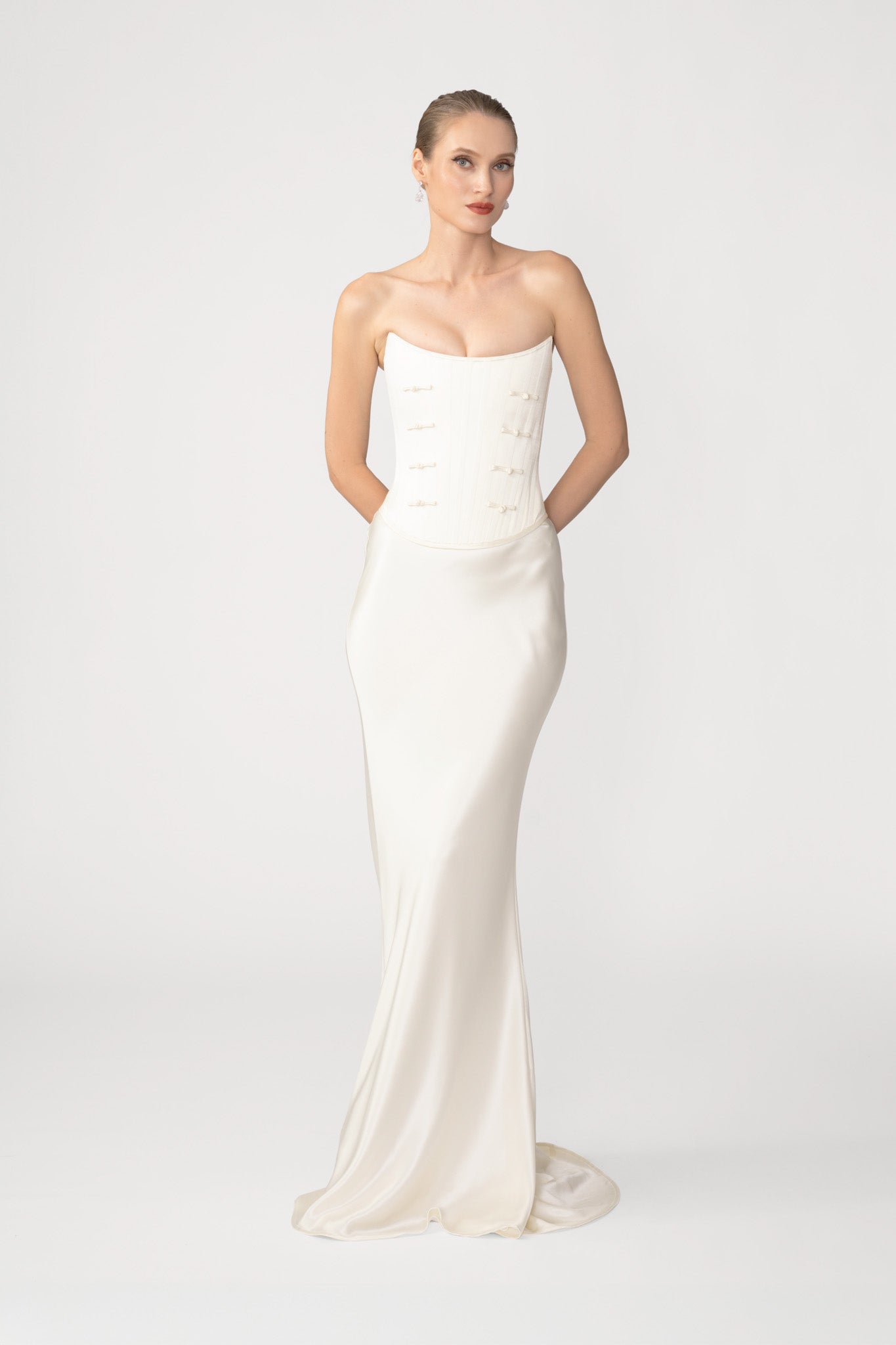 Della Satin Corset Top & Skirt