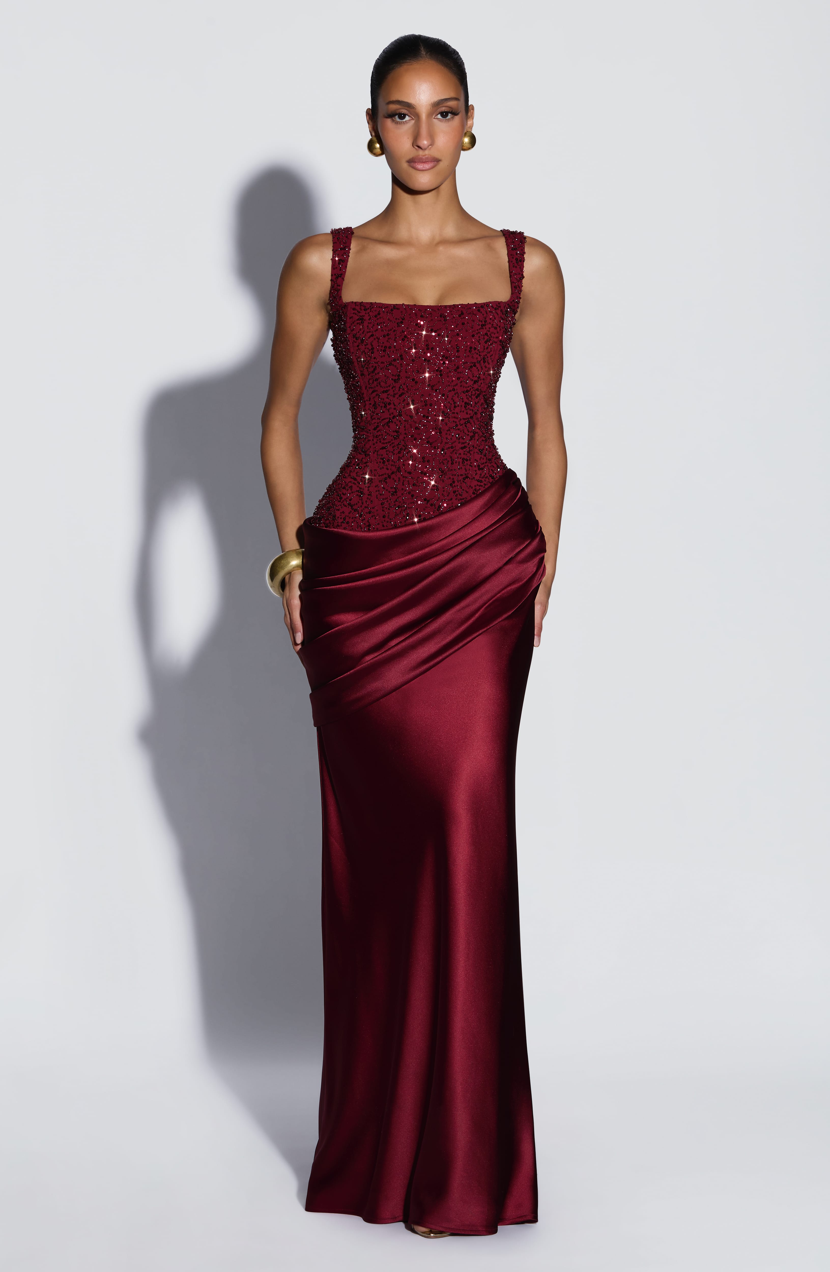 Alexandria Maxi Dress - Burgundy