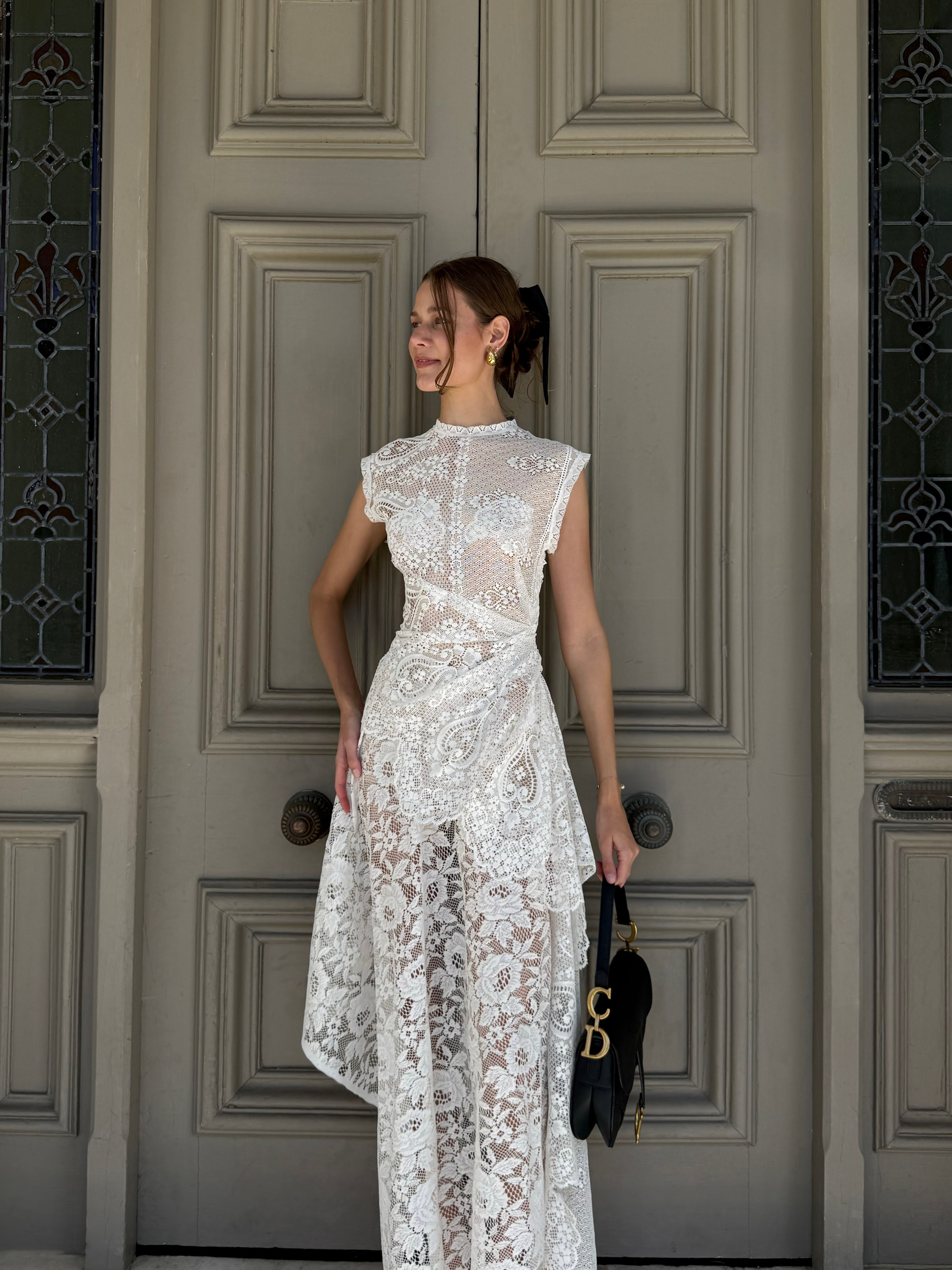 Draped La Dentelle Dress