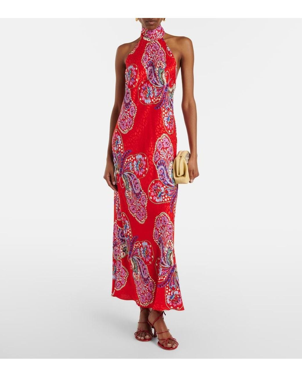 Maura Printed Halterneck Maxi Dress