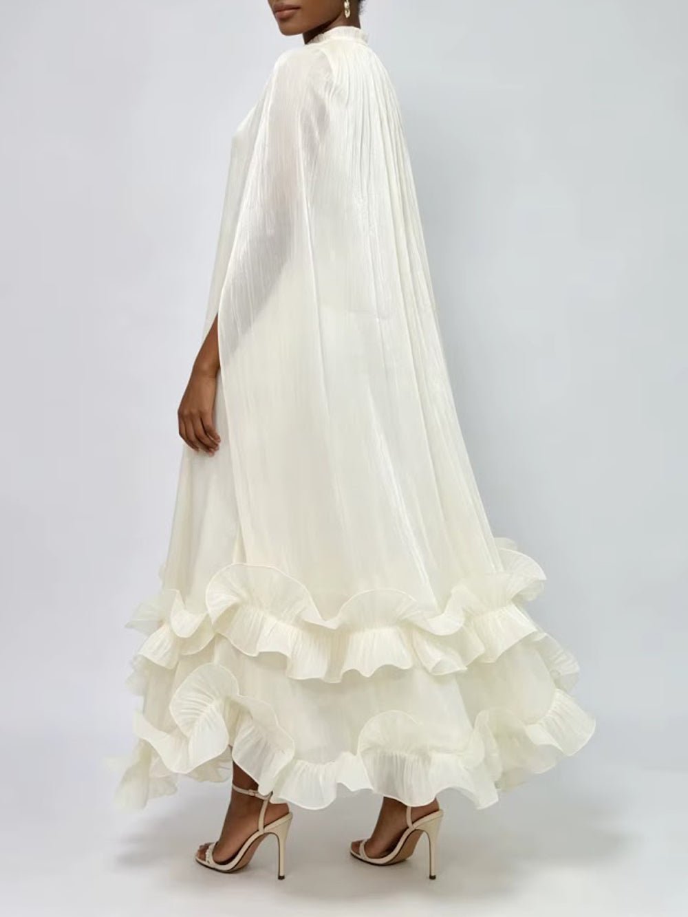 Arabella Ruffle Cape Gown