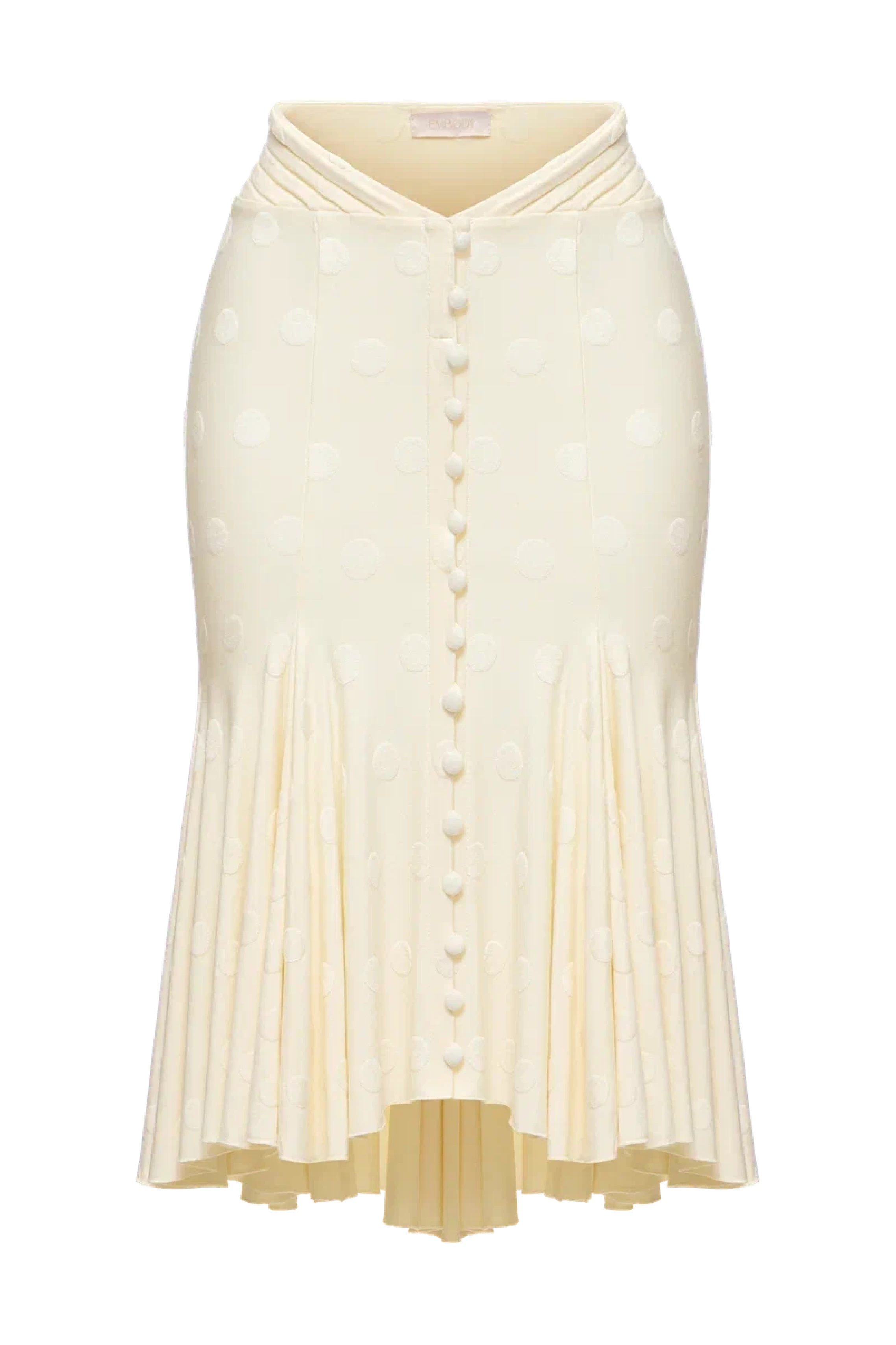 Ivory Plunging Cardigan and Flared Skirt Set