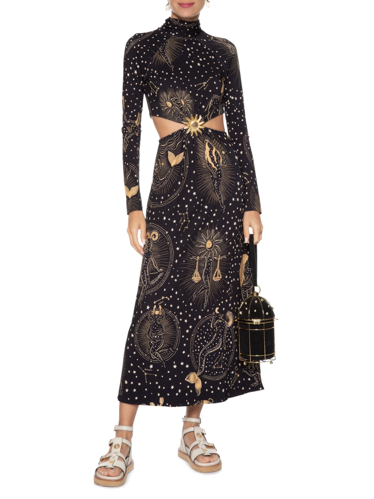 Vestido Midi Mapa Astral - Preto