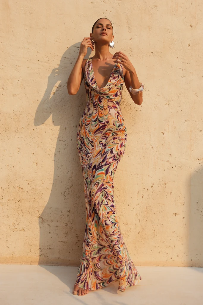 HARPER DRESS - FLUID MARBLE (FINAL SALE)