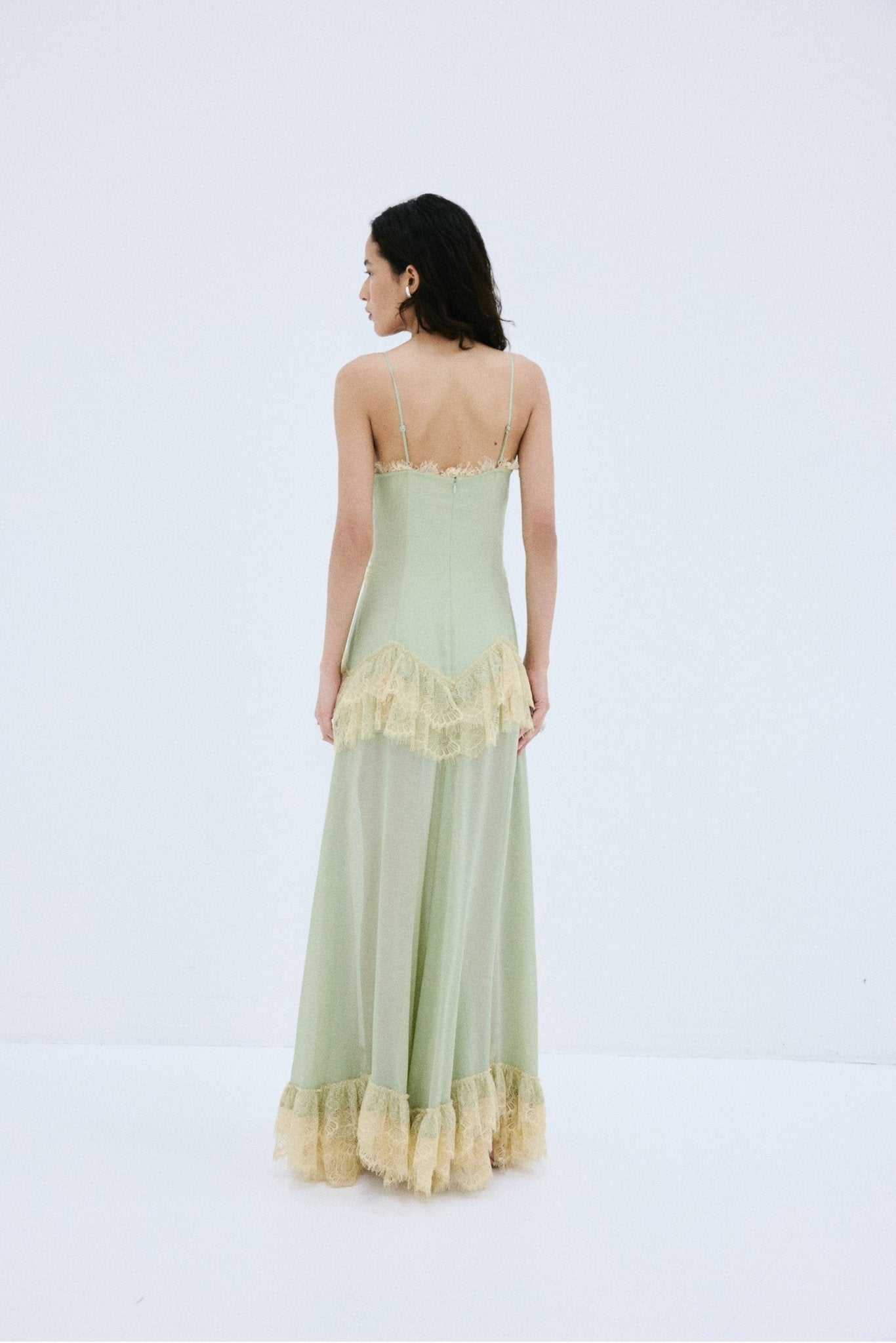ESTELA MAXI DRESS IN MINT GREEN VISCOSE GEORGETTE