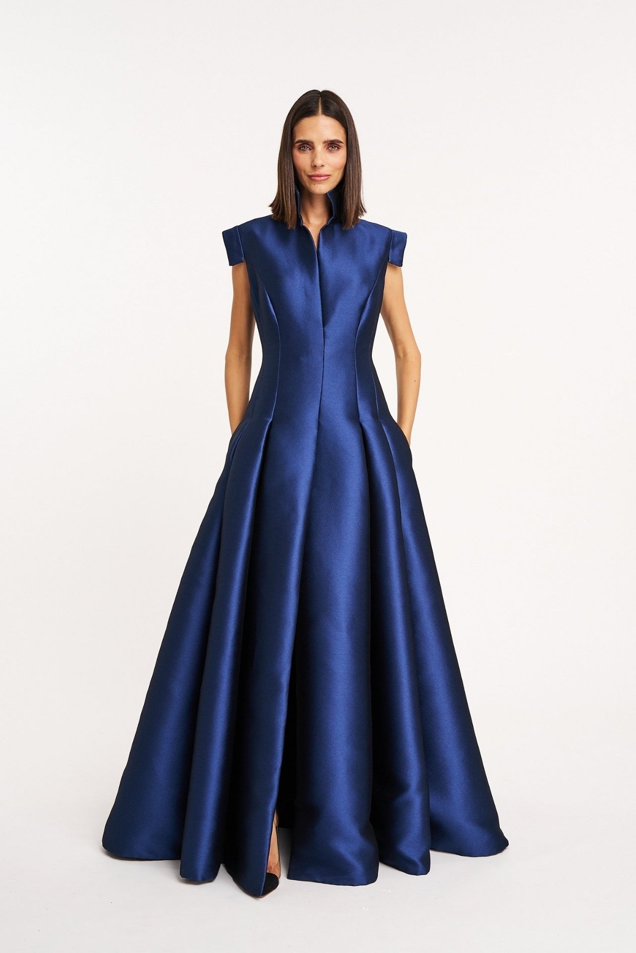 Navy Mikado Empress A-line Gown
