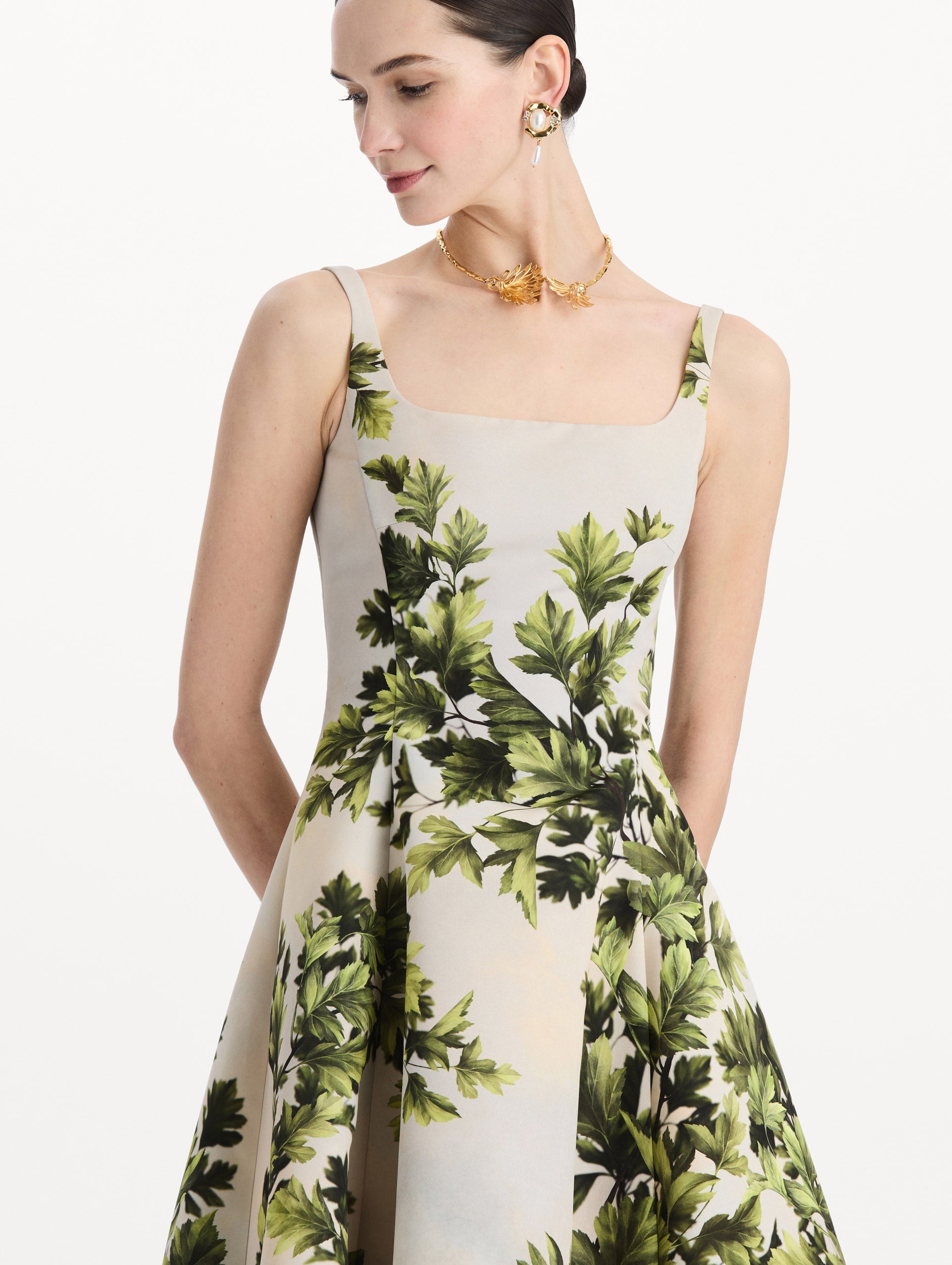Maple Leaves Faille Dress