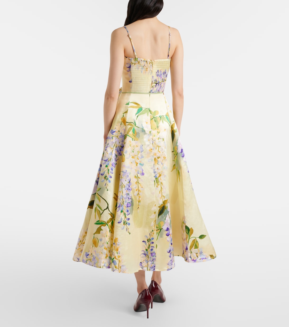 Mariela linen and silk cocktail dress