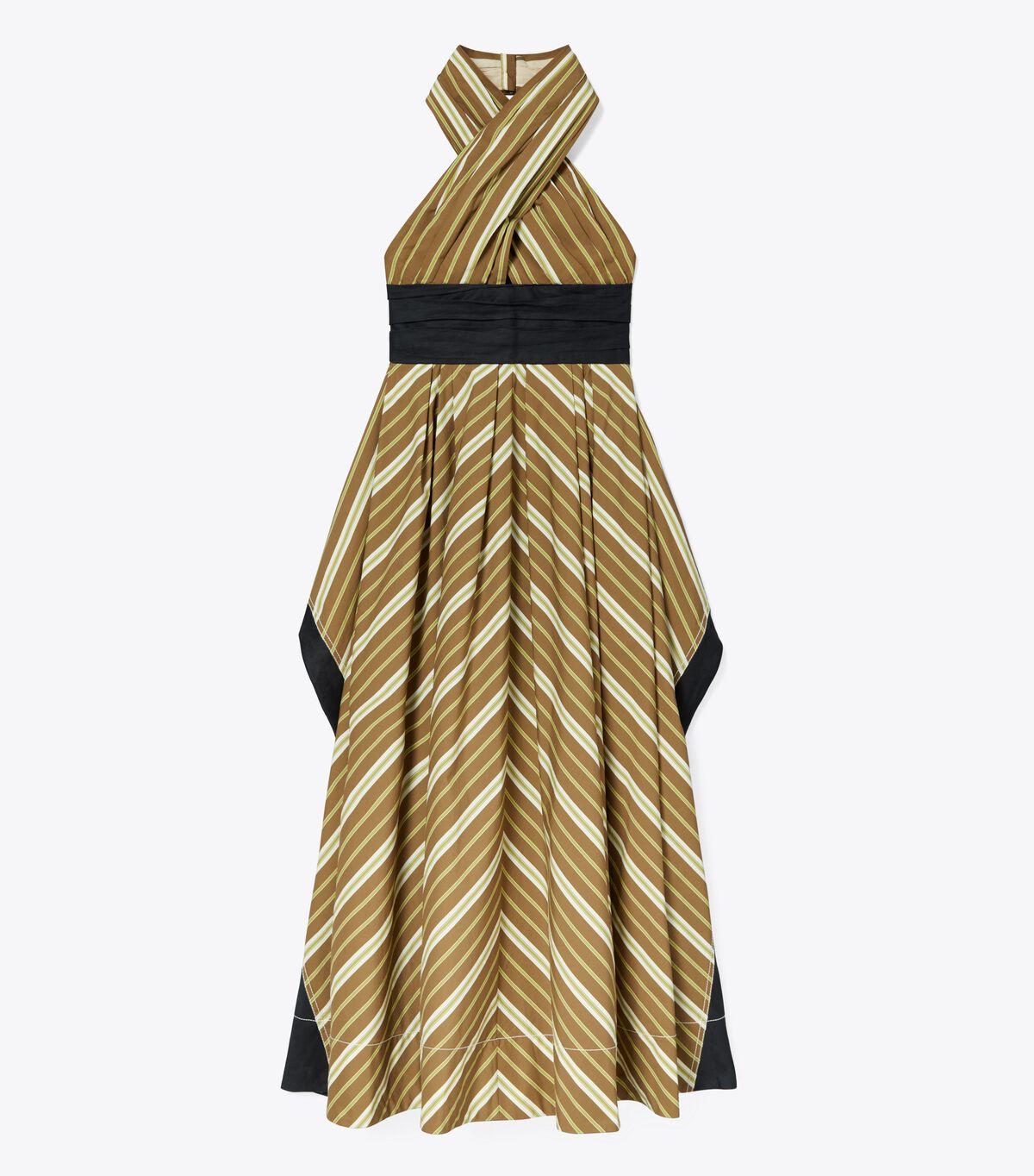 Coffee Stripe Poplin Dress