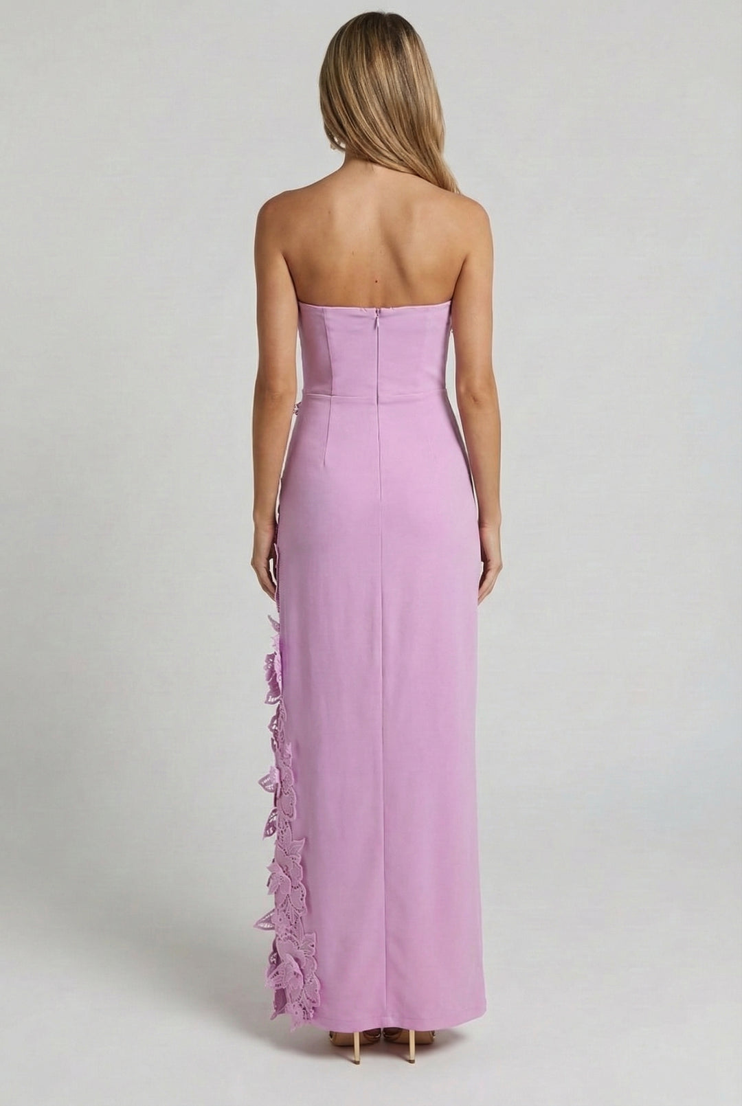 Éloise Floral Appliqué Column Maxi Dress