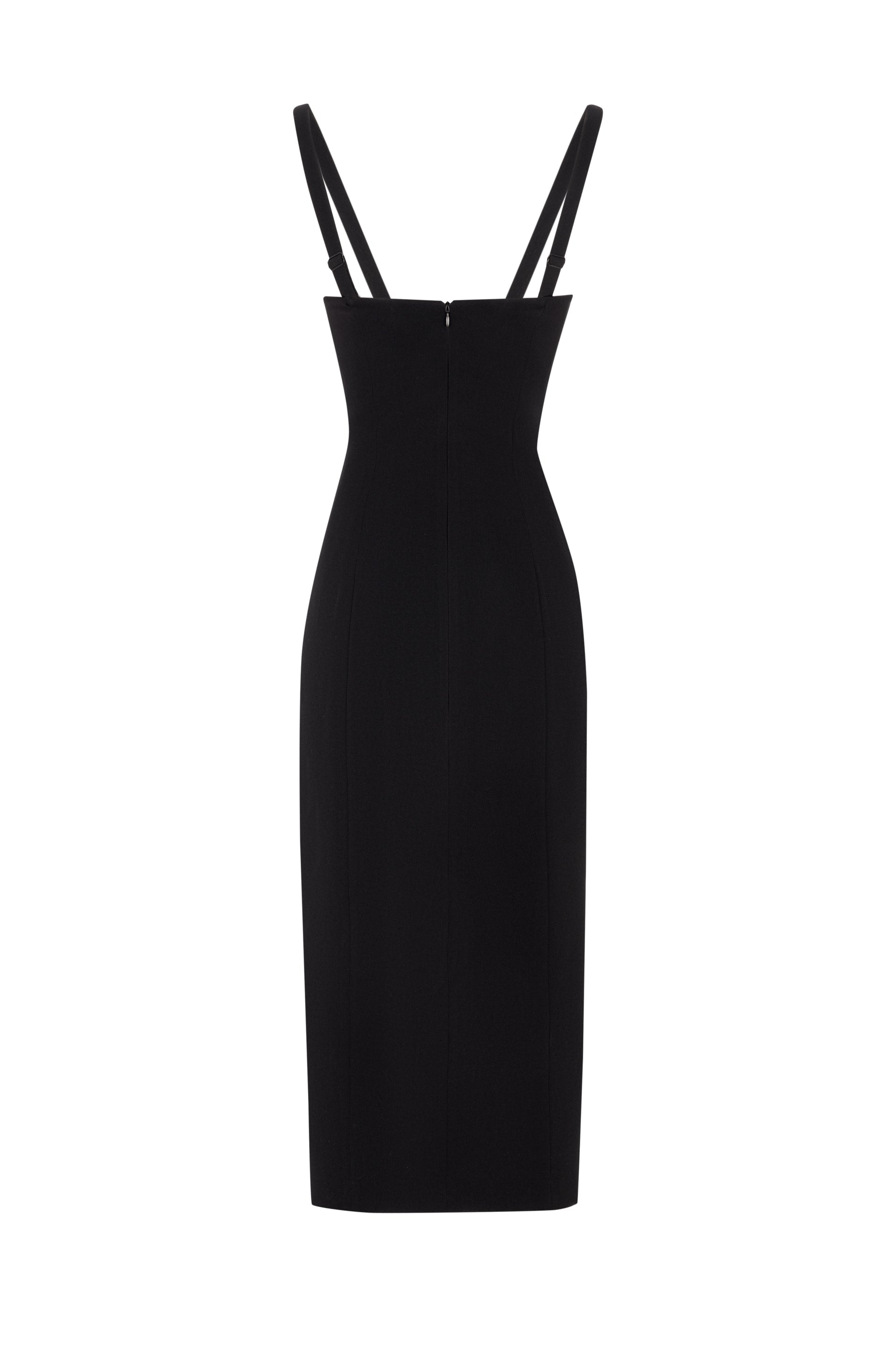 Classic black dress with a corset inside