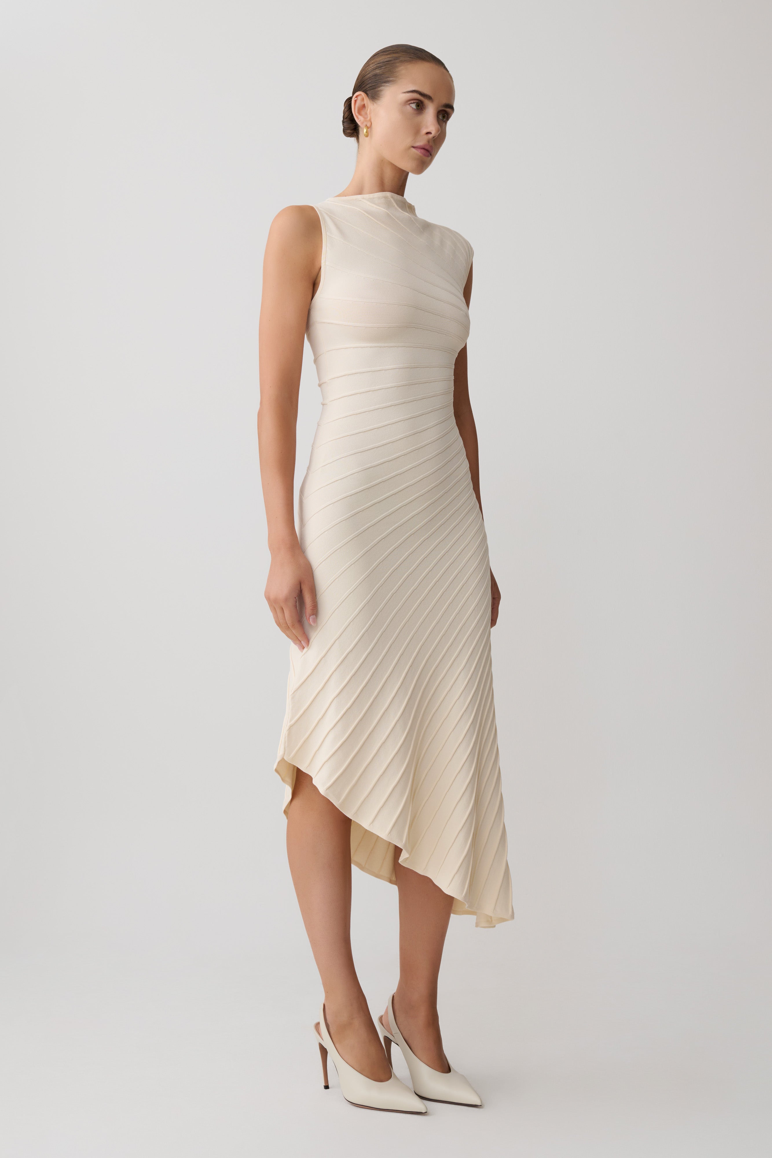 Milasandra Pleated Knit Dress