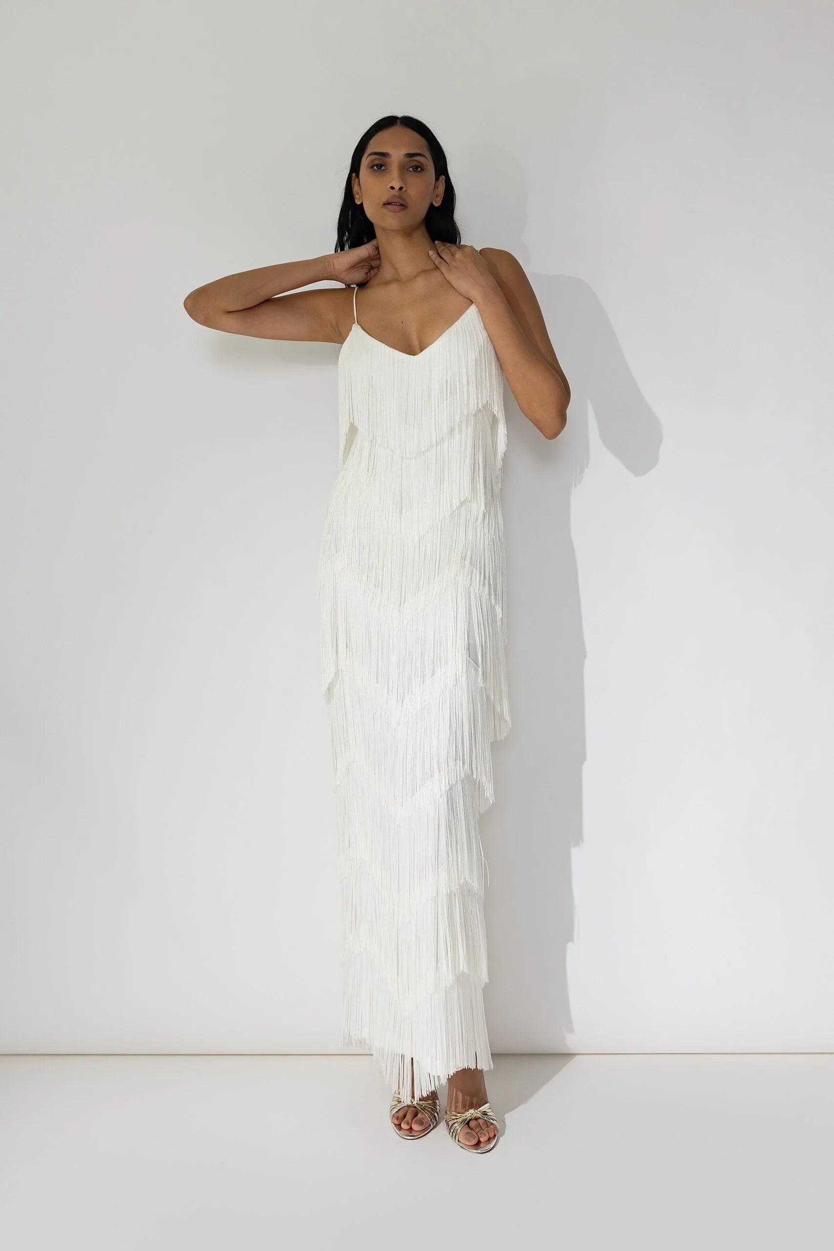 LONG WHITE women's dress