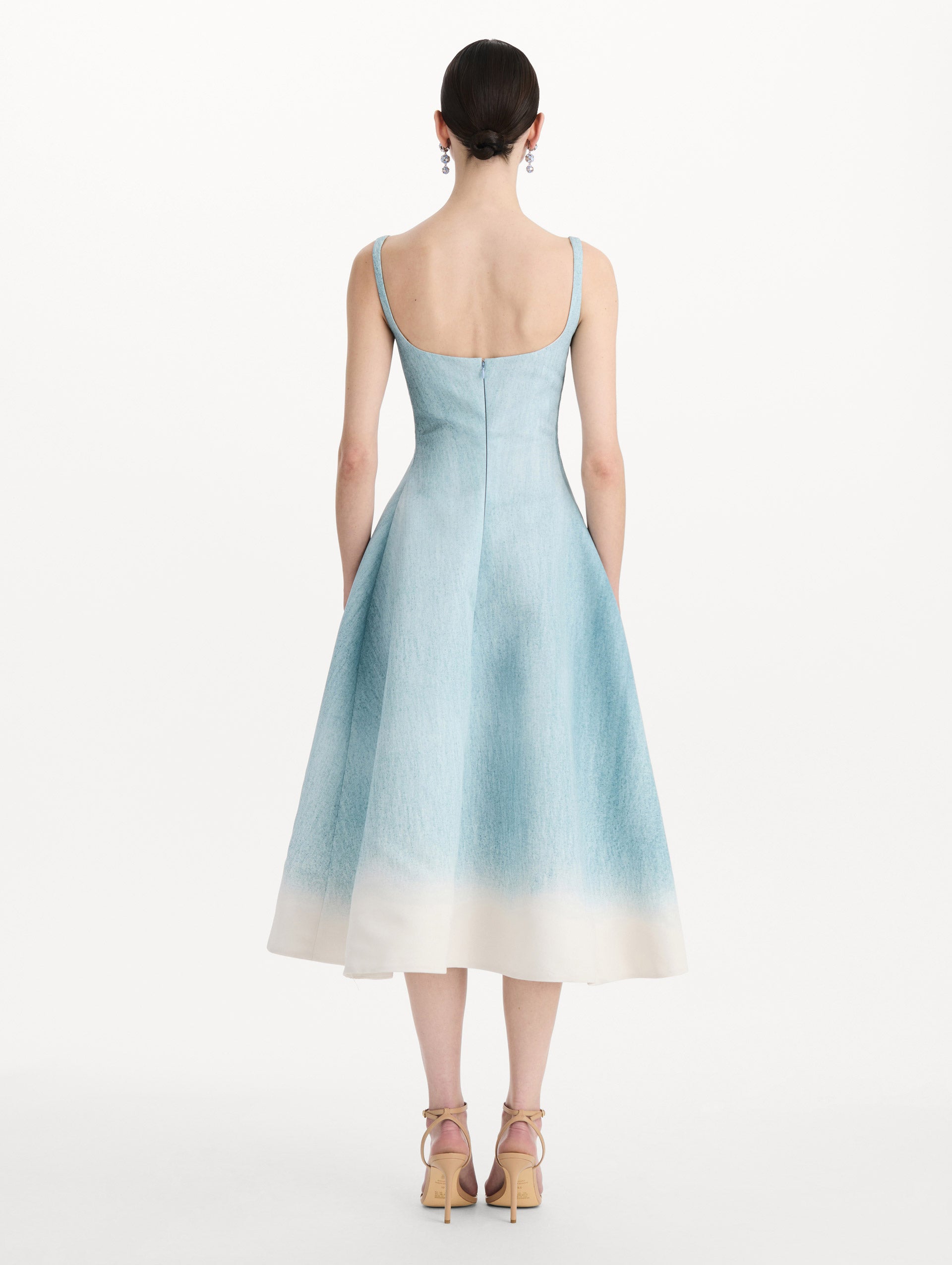 Ombré Peony Faille Dress