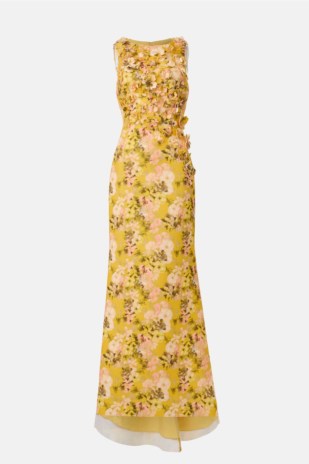 Floral Print Scuba Trumpet Gown
