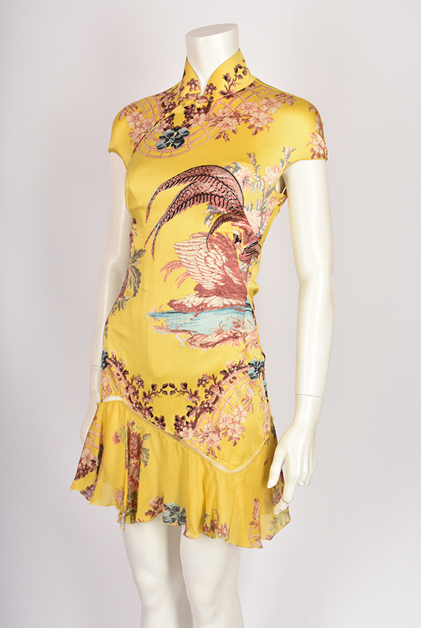 ROBERTO CAVALLI S/S 2003 RUNWAY YELLOW DRESS S