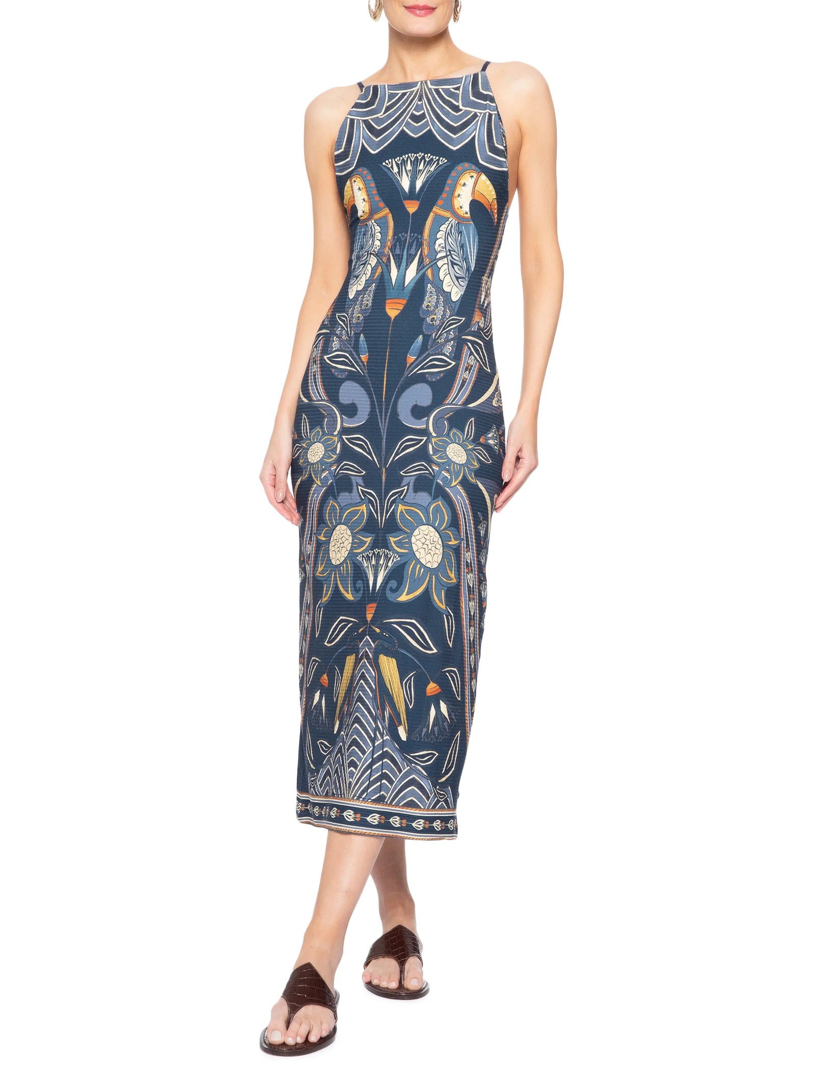 Blue Riviera Scarf-Strap Dress
