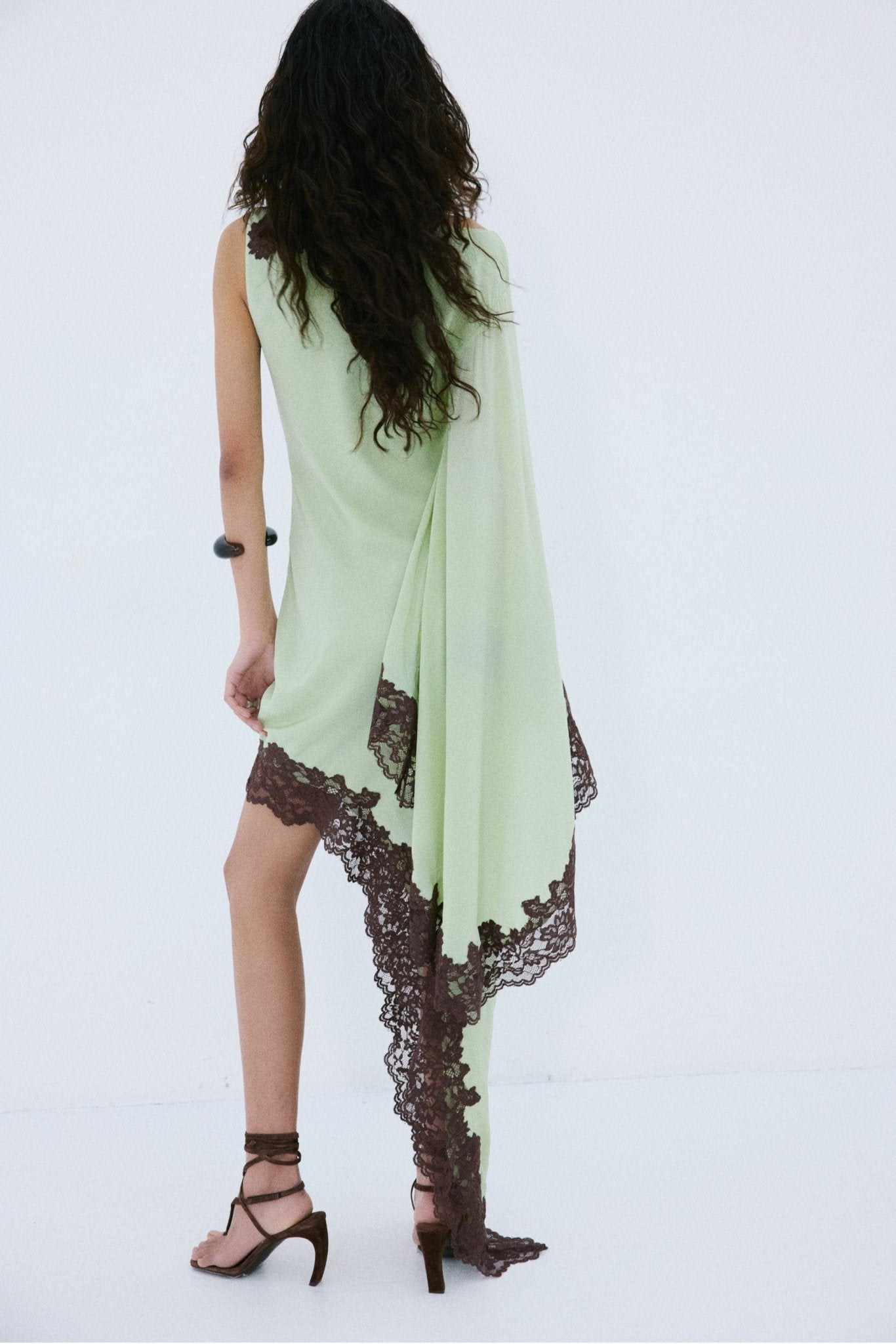 VETA MAXI DRESS IN MINT GREEN CREPE DE CHINE